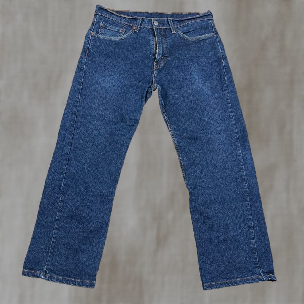 Levi's Levi's 505 Jeans Men 30x24 Straight Regular Dark Wash Blue Denim Waist 30 Inseam 24 5-Pocket Logo Zipper Button Comfort Size US 30 / EU 46 - 1 Thumbnail
