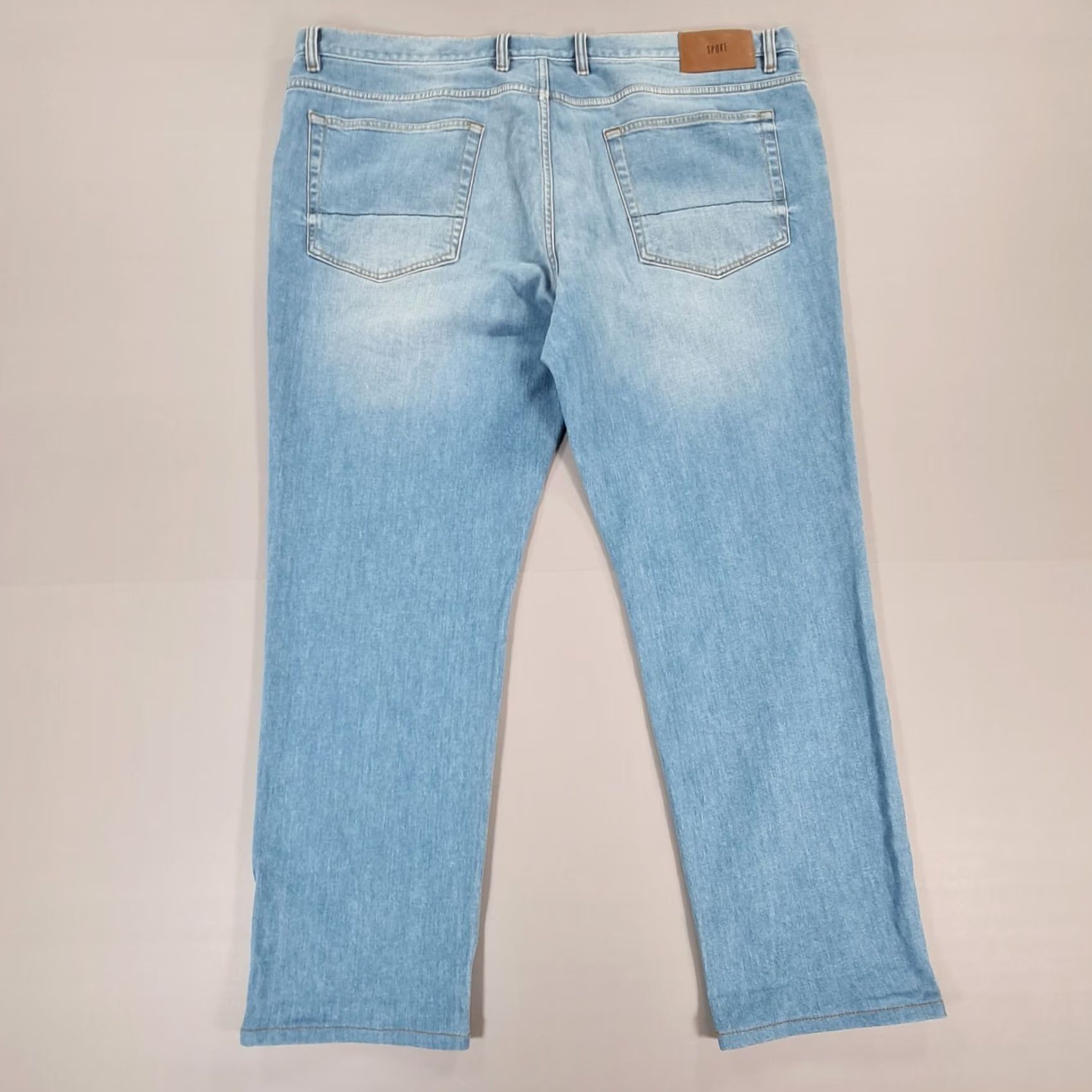 Denime Spoke Jeans Blue W42 L30 Regular Fit Straight Stretch Denim Mens Pants Size US 33 - 6 Thumbnail
