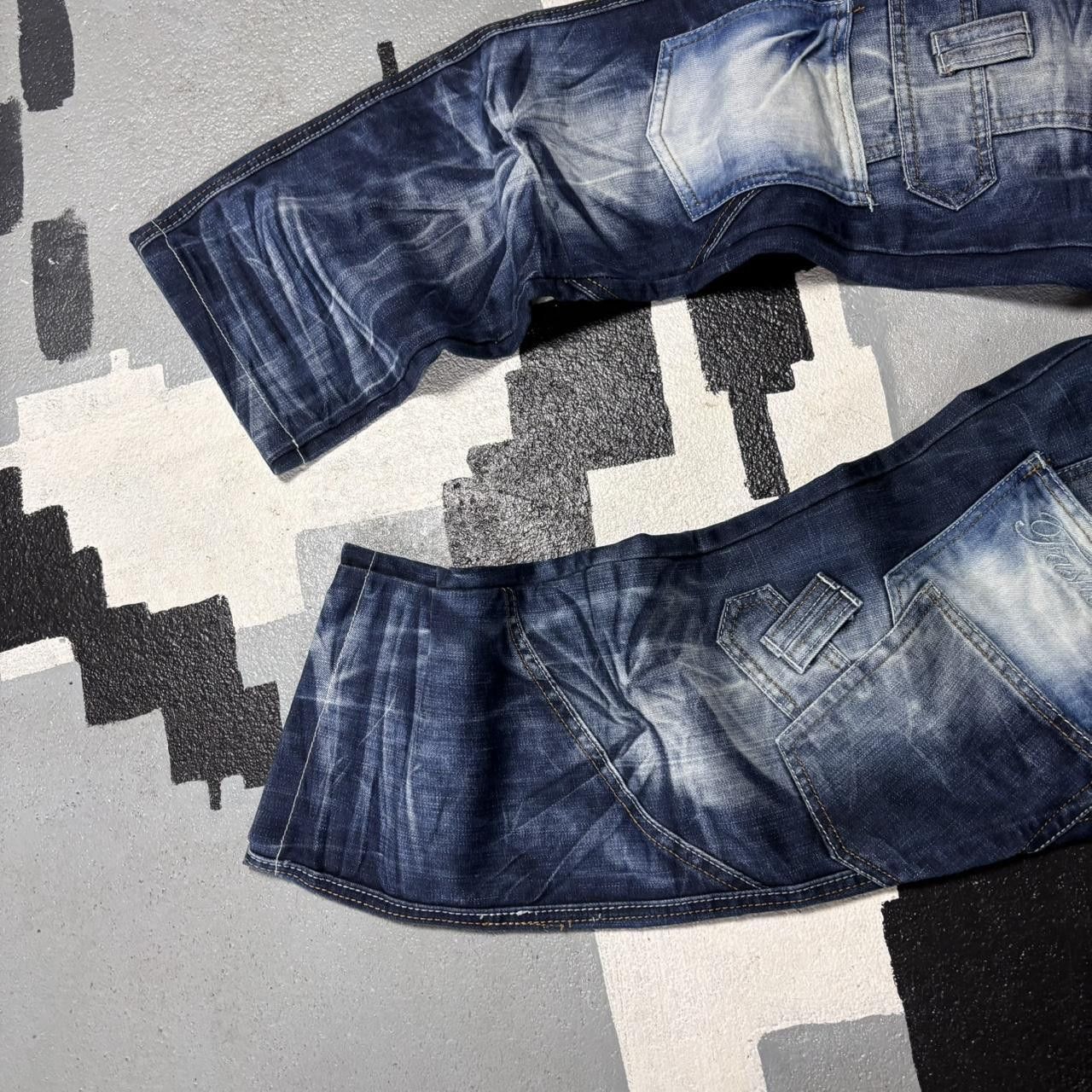 Japanese Brand × Vintage Japanese archive style embroidered patchwork jeans Size US 34 / EU 50 - 4 Thumbnail