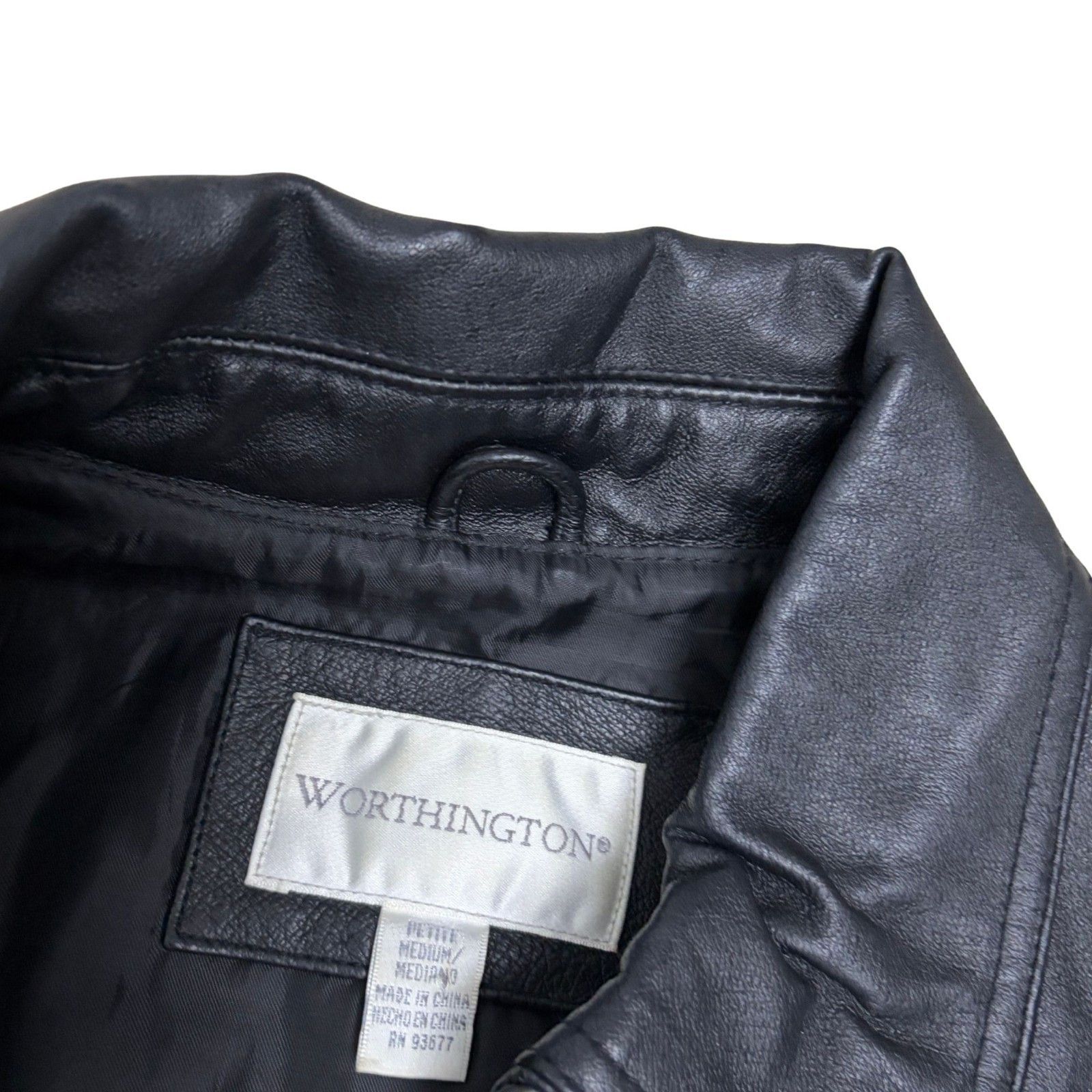 Other WORTHINGTON Leather Coat Y2K Lined Business Jacket Medium Size M / US 6-8 / IT 42-44 - 4 Thumbnail