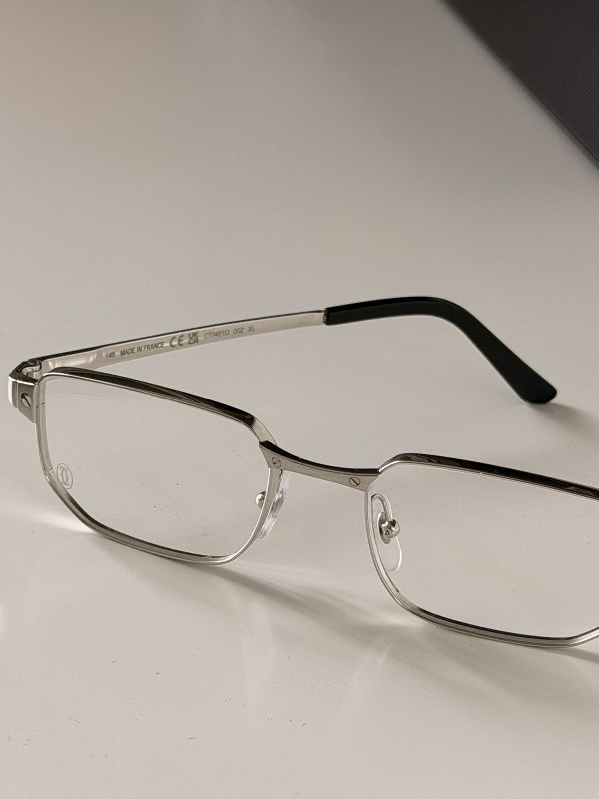 Cartier Cartier Santos Rectangle Eyeglasses Silver CT04810 XL Size ONE SIZE - 5 Thumbnail