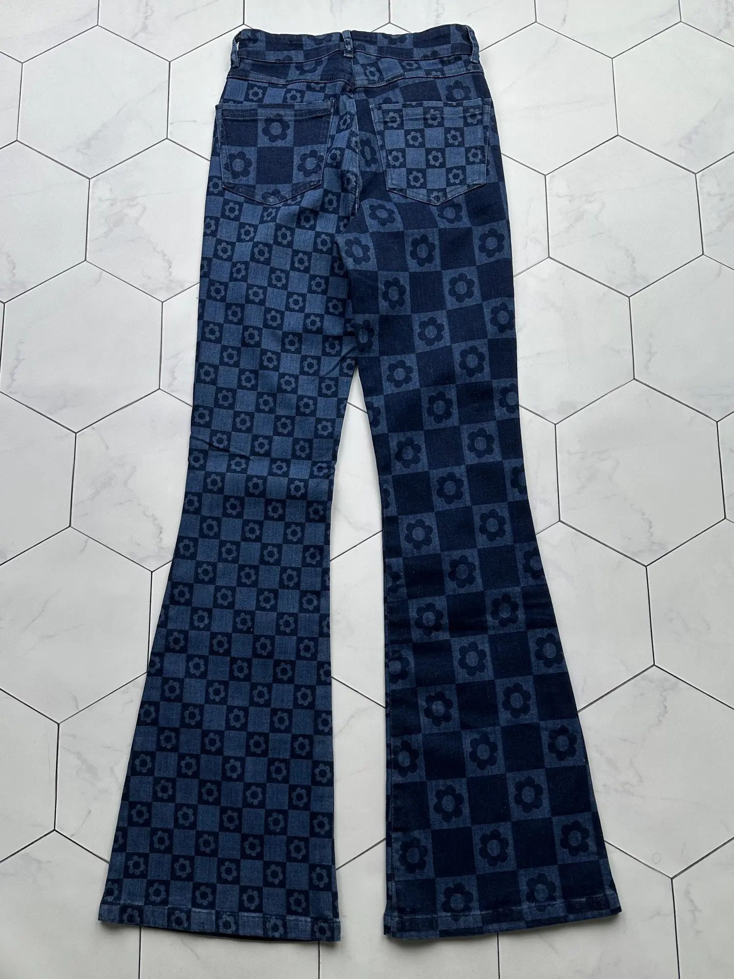 Jaded London Jaded London Printed Flare Jeans (B363) Size 24" / US 00 / IT 34 - 4 Thumbnail