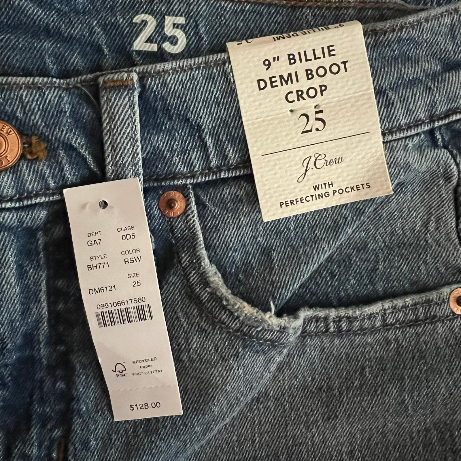 J.Crew J.Crew 9" Billie Demi Boot High-Rise Cropped Jeans, 25 Size 25" / US 0 / IT 36 - 12 Thumbnail