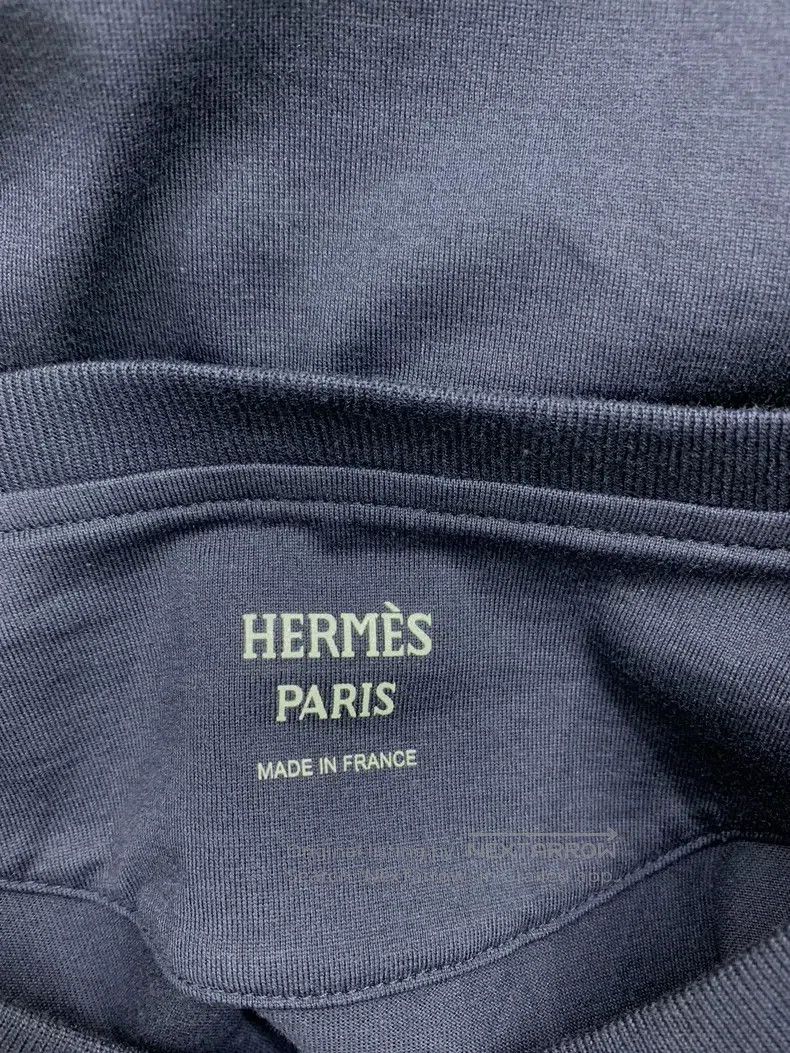Hermes Hermes Navy blue pocket embroidered short sleeve Size XXS / US 00 / IT 34 - 4 Thumbnail