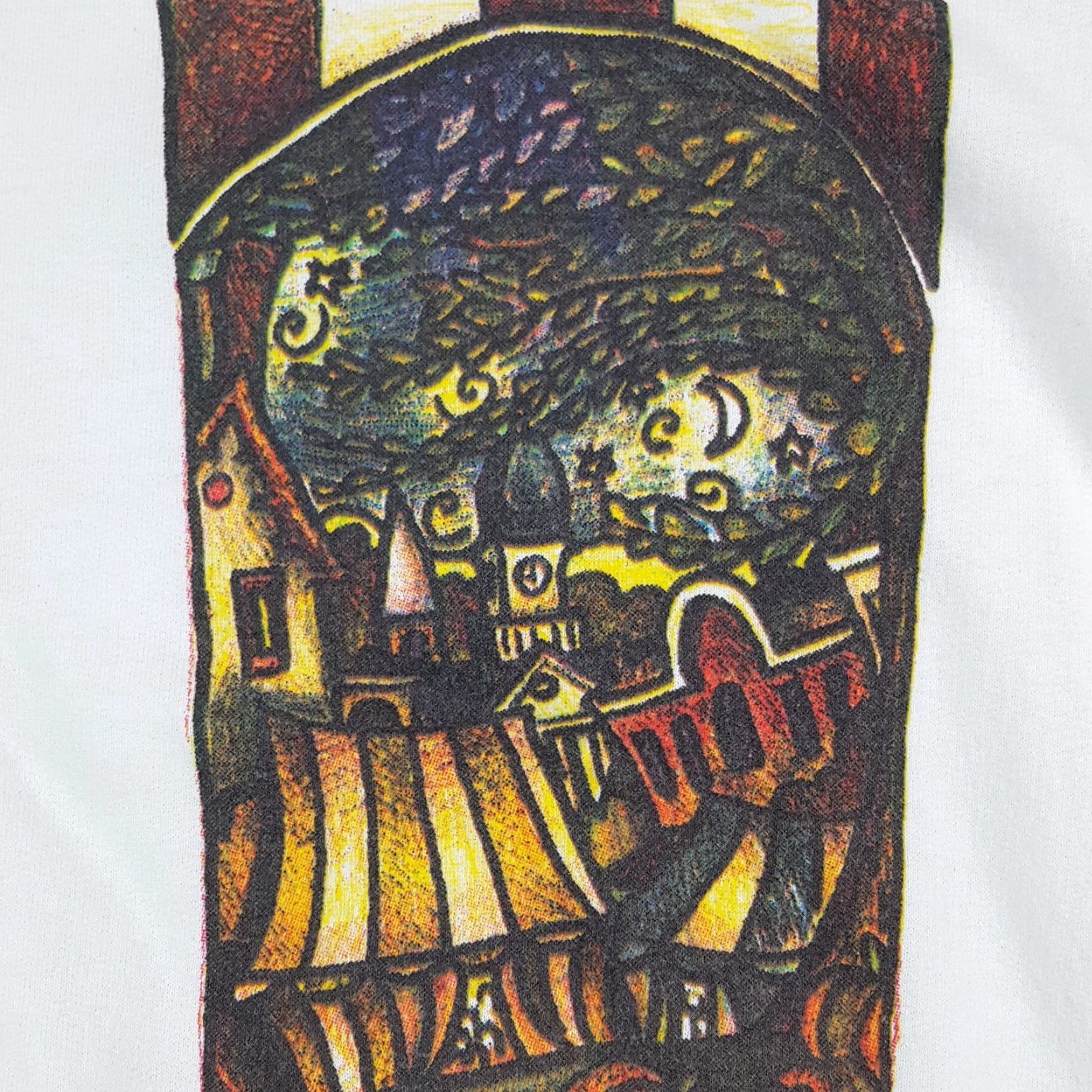 Gildan VINTAGE Gildan Sweatshirt Mens Pullover Crewneck L White 90s Art College Music Festival Shirt Size US L / EU 52-54 / 3 - 4 Thumbnail