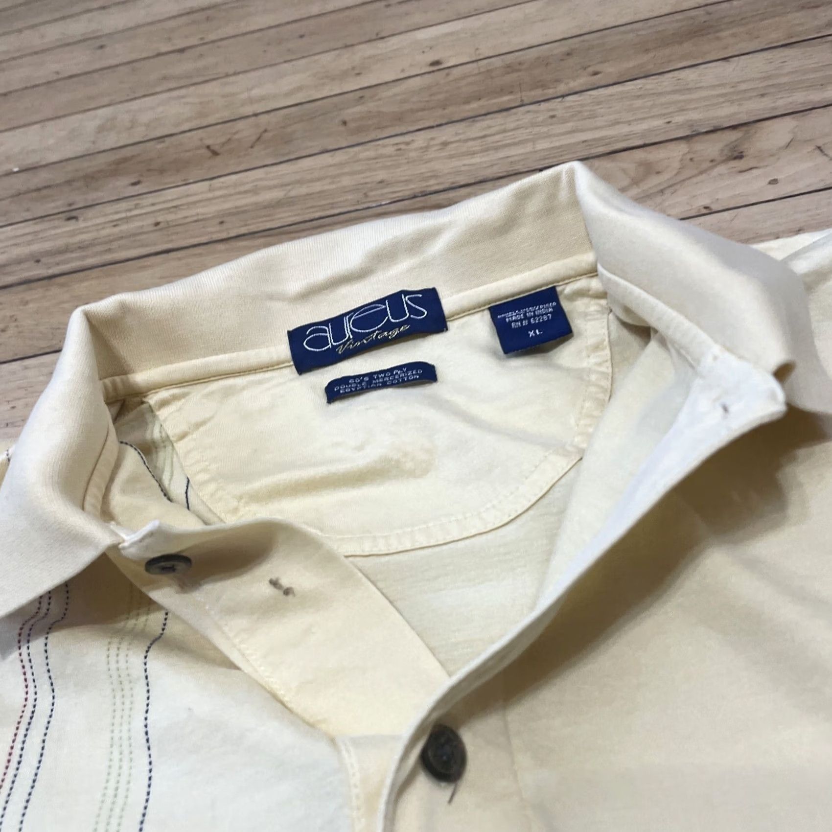 Vintage Aureus Polo shirt Yellow XL Vintage Retro Y2k Striped Center Embroidered Golf Shirt Mens XL Size US XL / EU 56 / 4 - 5 Thumbnail