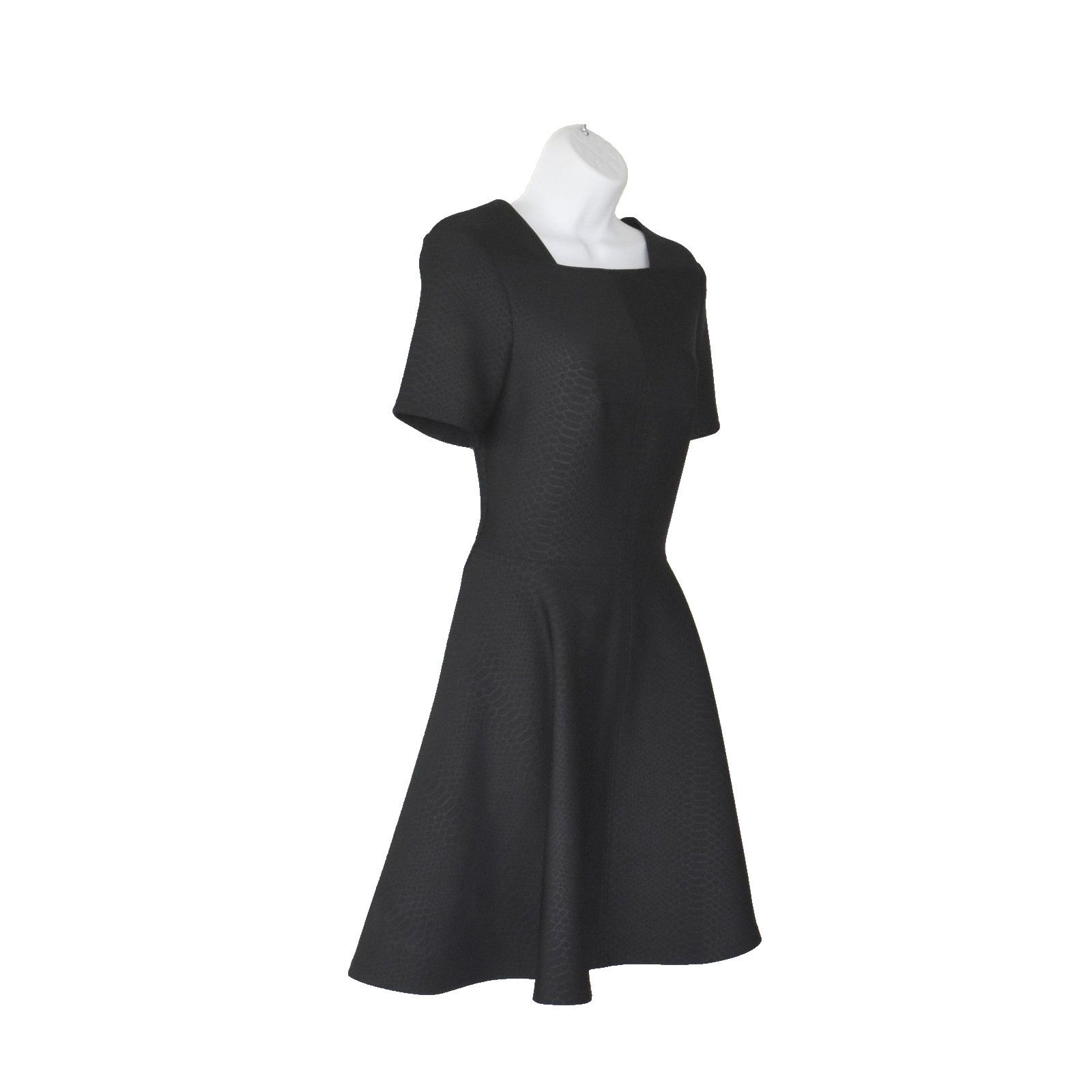Ted Baker TED BAKER Black Snake Embossed Fit & Flare Mini Dress Size S Size S / US 4 / IT 40 - 2 Thumbnail