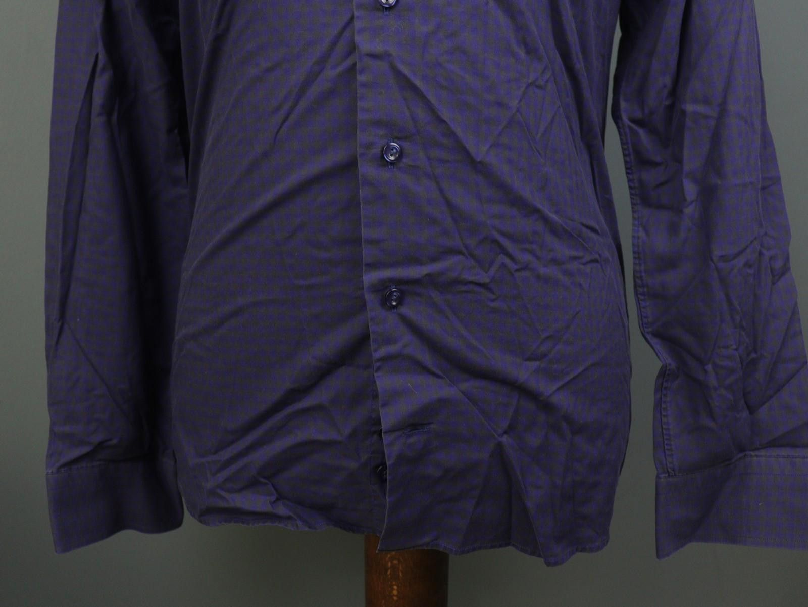 Eton Eton Purple 100% Cotton Check Dress Shirt Size 40 Size 38R - 2 Thumbnail