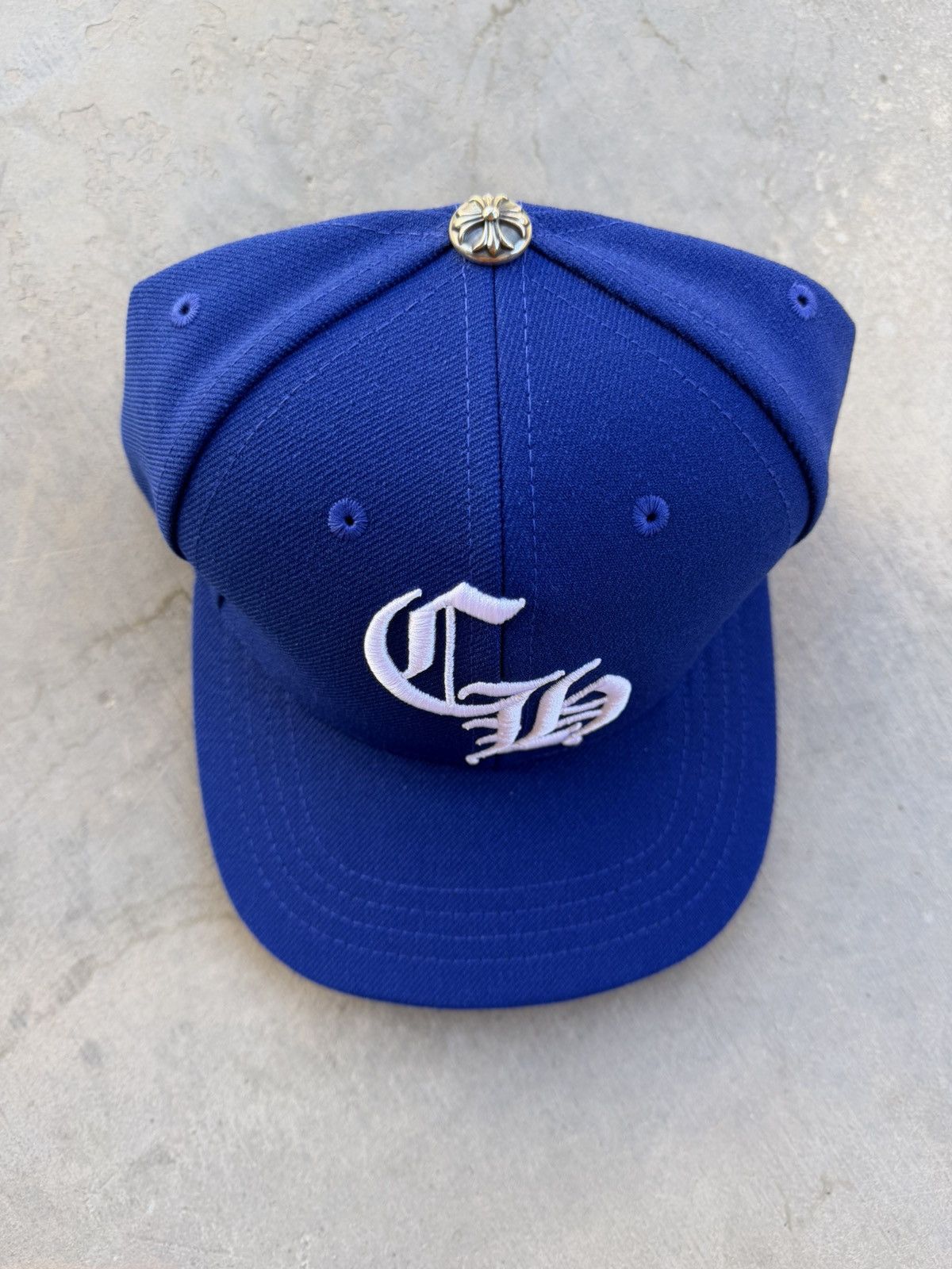 Chrome Hearts Chrome Hearts Blue Snapback Hat White CH Logo New Size ONE SIZE - 3 Thumbnail