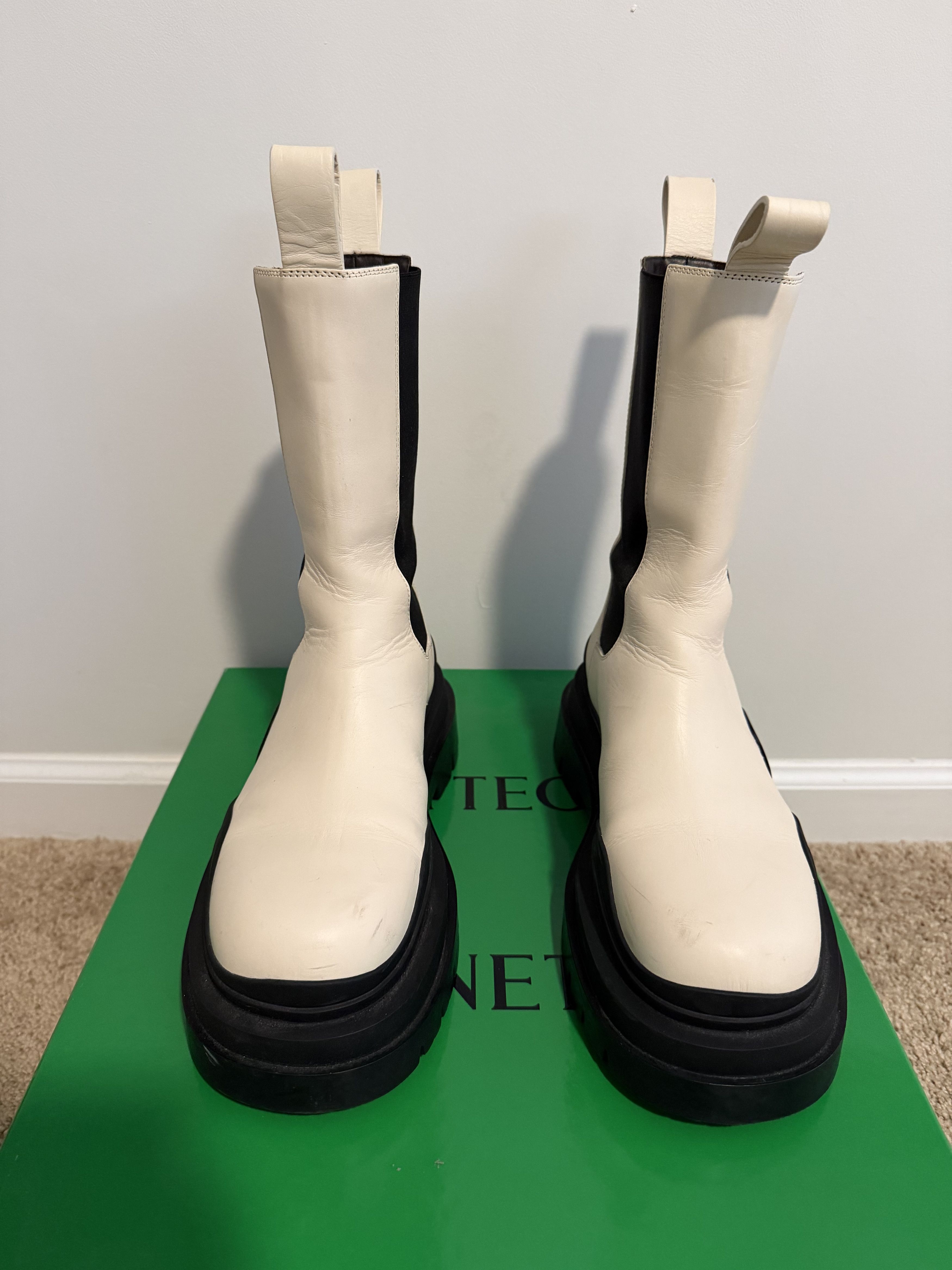 Bottega Veneta Leather Tire Chelsea Boots Size US 7.5 / IT 37.5 - 1 Thumbnail