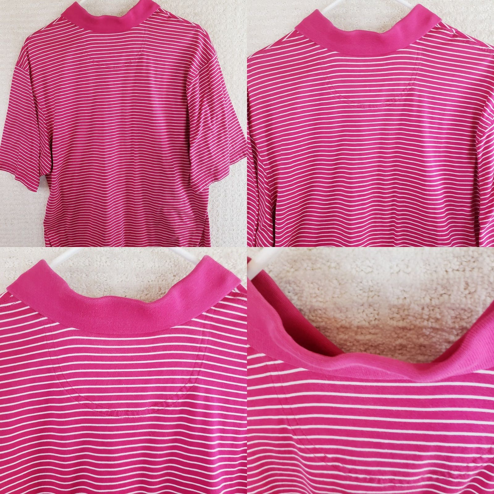 Vintage Oxford Golf Polo Shirt M Pink Striped The Ocean Course Kiawah Isl. Short Sleeve Polo Boys Mens? Size US M / EU 48-50 / 2 - 8 Thumbnail