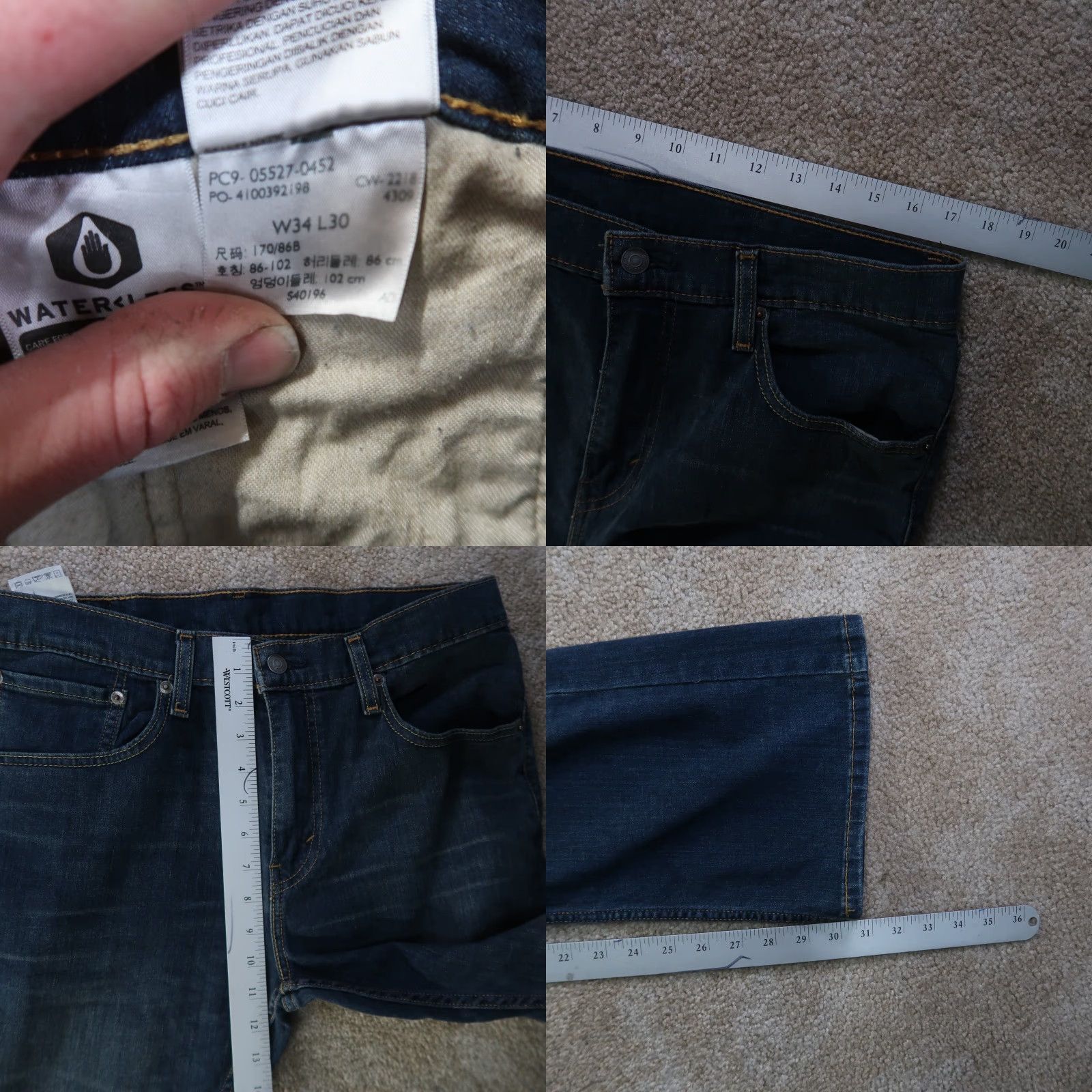 Levi's VINTAGE Levi's Jeans 527 Bootcut 34x30 Denim Blue Men Regular 5-Pocket Western Cowboy Belt Zip Button Logo Zipper Size US 34 / EU 50 - 8 Thumbnail