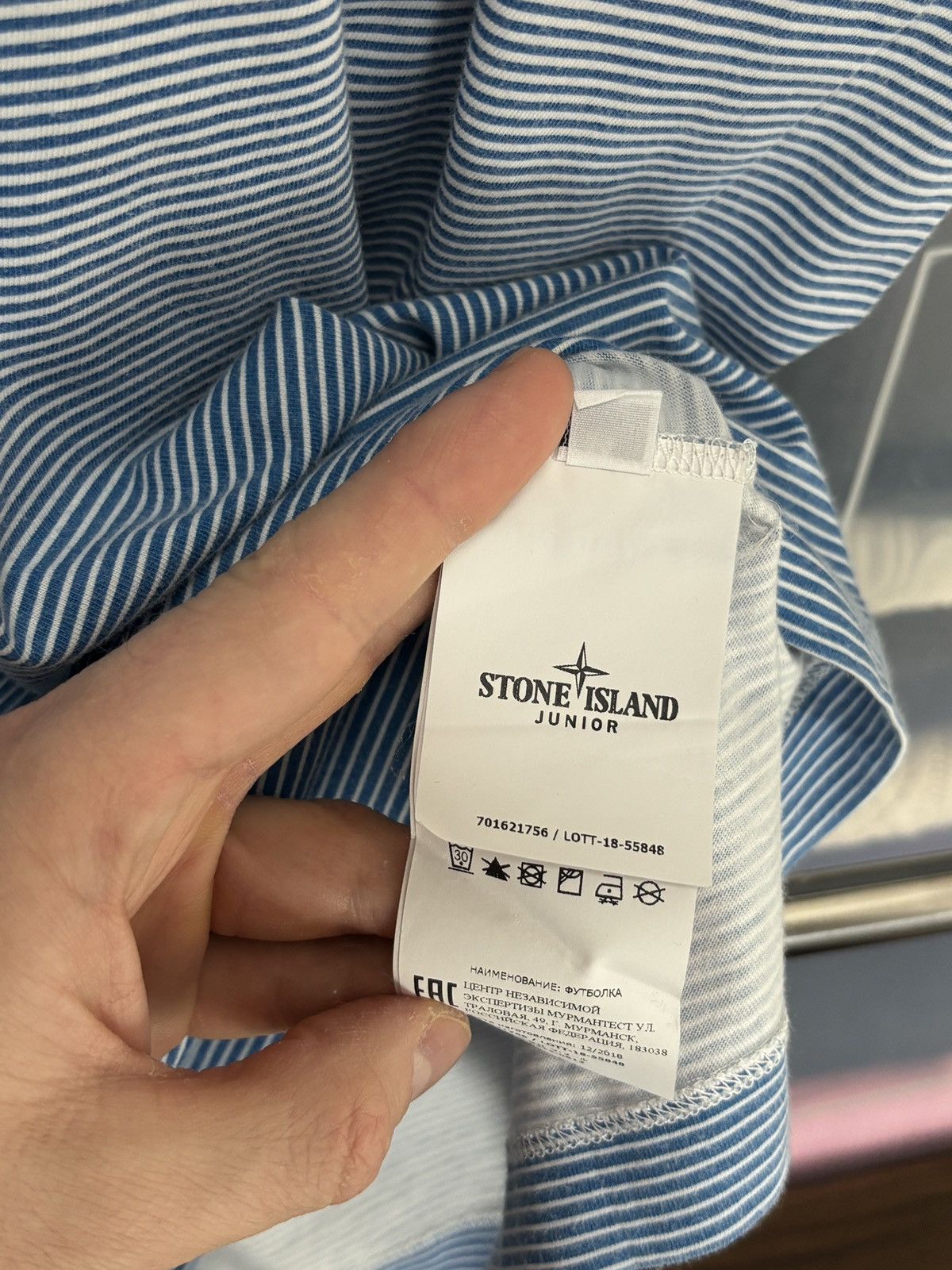 Stone Island Stone Island Junior Striped T-Shirt Size US XS / EU 42 / 0 - 10 Thumbnail