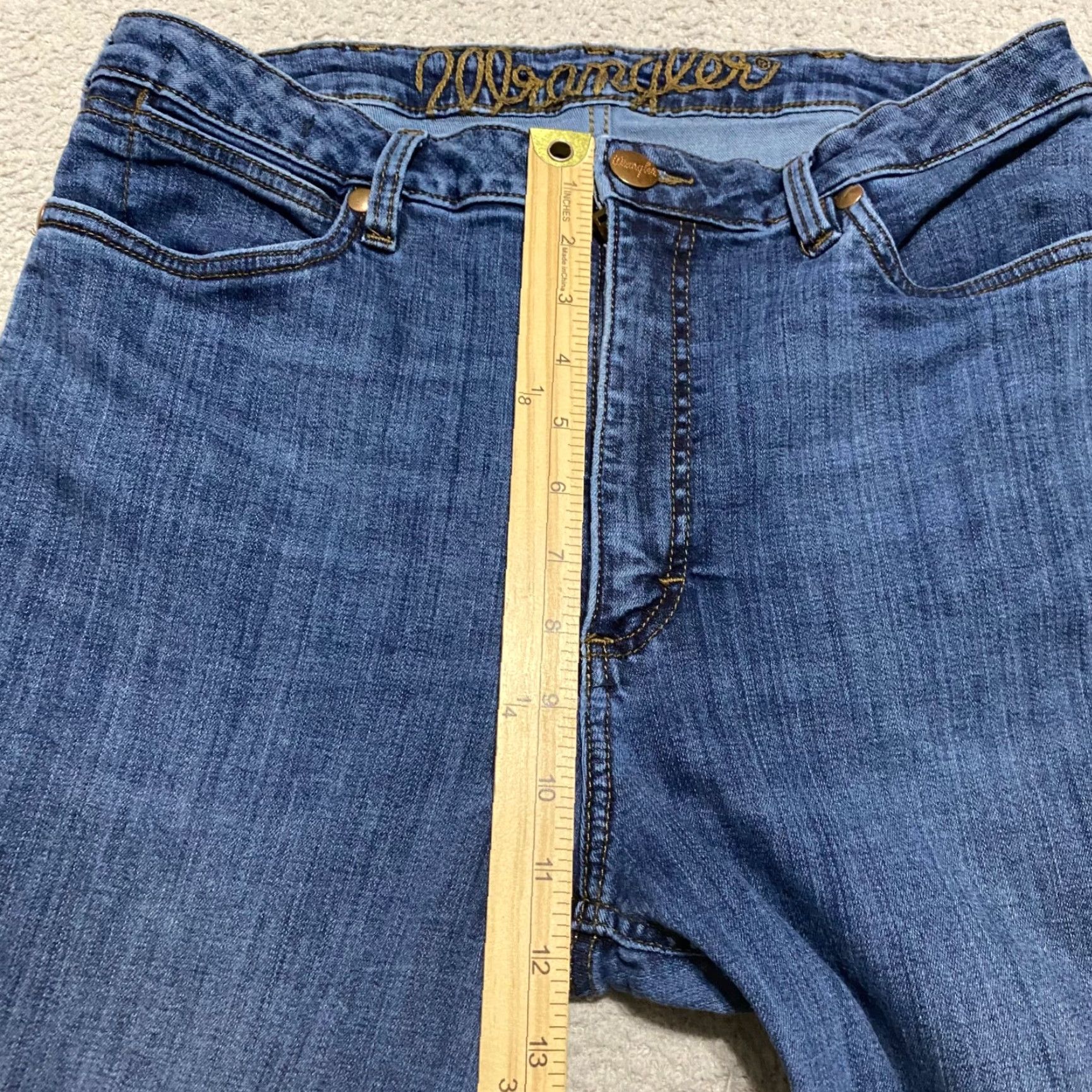Wrangler VINTAGE Wrangler Retro Womens Jeans Blue Denim Medium Wash High Rise Skinny 32x31 Regular 5-Pocket Denim Cotton Spandex Wrangler Retro Size 24" / US 00 / IT 34 - 7 Thumbnail