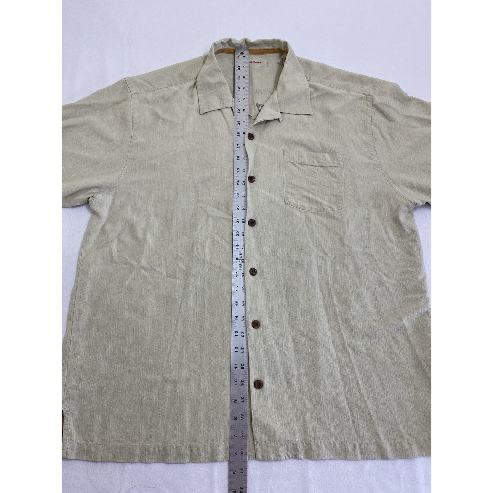 Tommy Bahama Tommy Bahama "Third & Long" silk camp shirt Mens XL Beige Size US XL / EU 56 / 4 - 3 Thumbnail