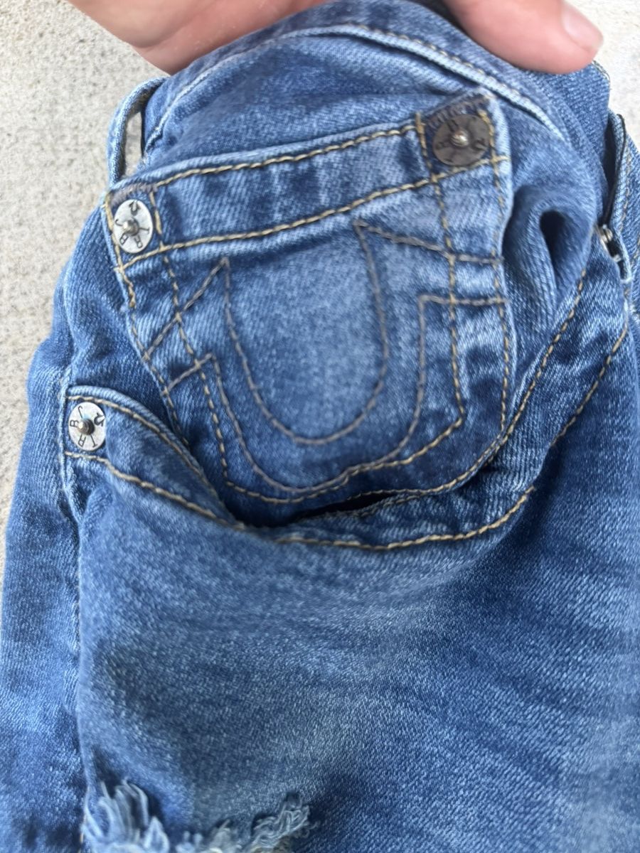 True Religion True Religion Ricky Straight Relaxed Distressed Denim Size US 34 / EU 50 - 4 Thumbnail