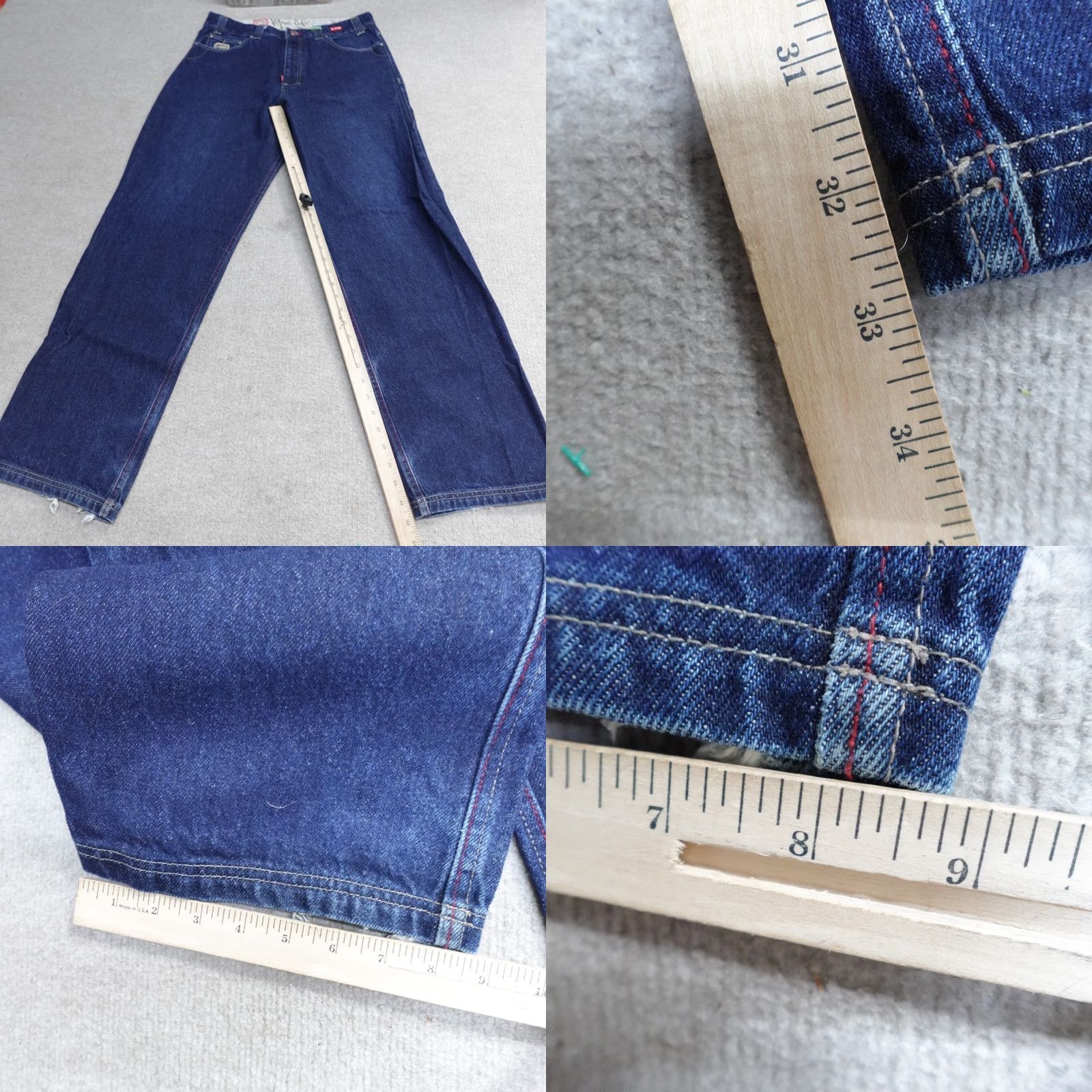 Ecko Unltd. VINTAGE Ecko Jeans 36 x 33 Blue Solid Embroidered 5 Pocket Mens Y2K Baggy 2000 Size US 36 / EU 52 - 8 Thumbnail