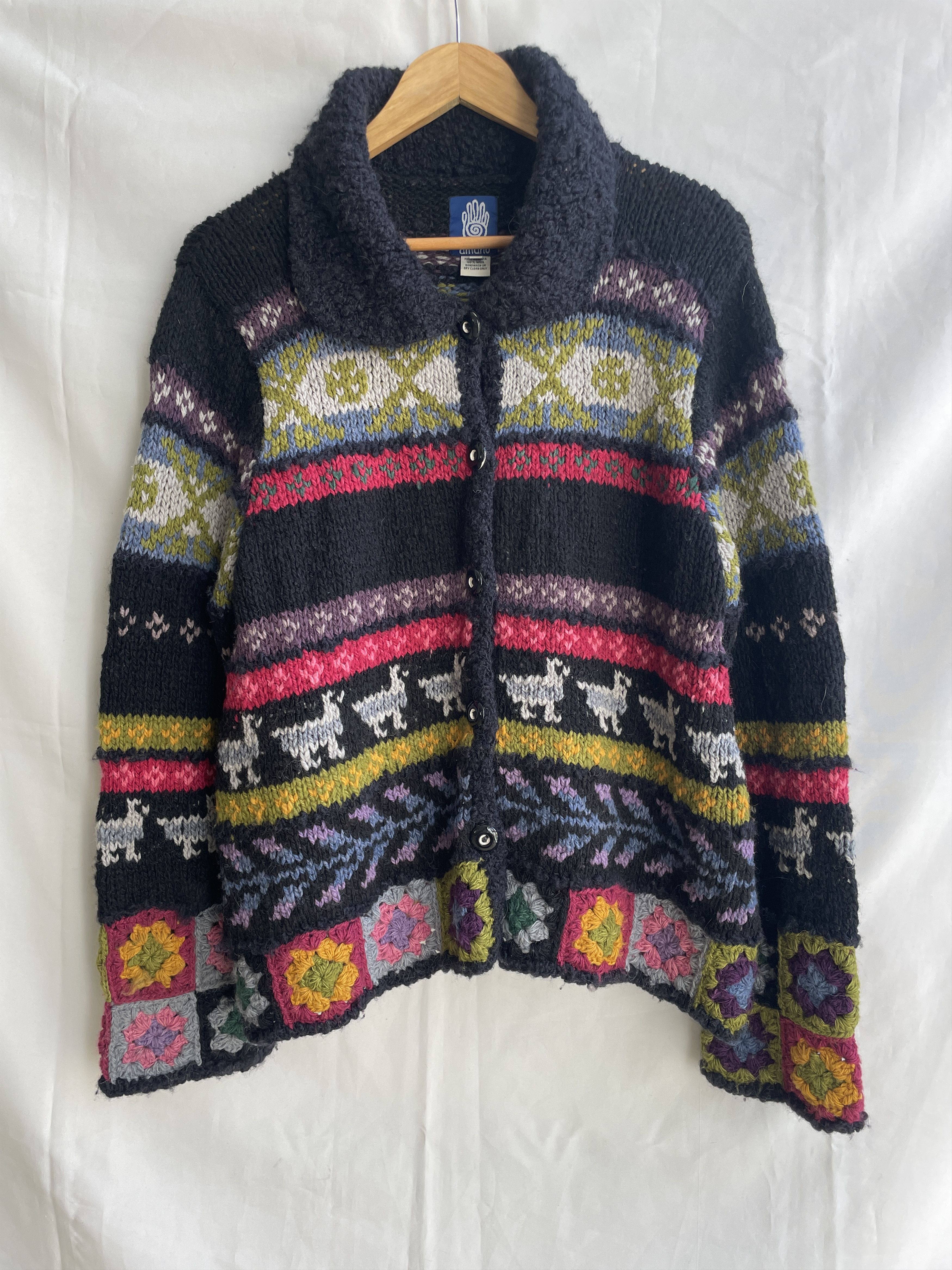 Other Amano Womens Colorful Collared Wool Button Up Cardigan Size M / US 6-8 / IT 42-44 - 1 Thumbnail