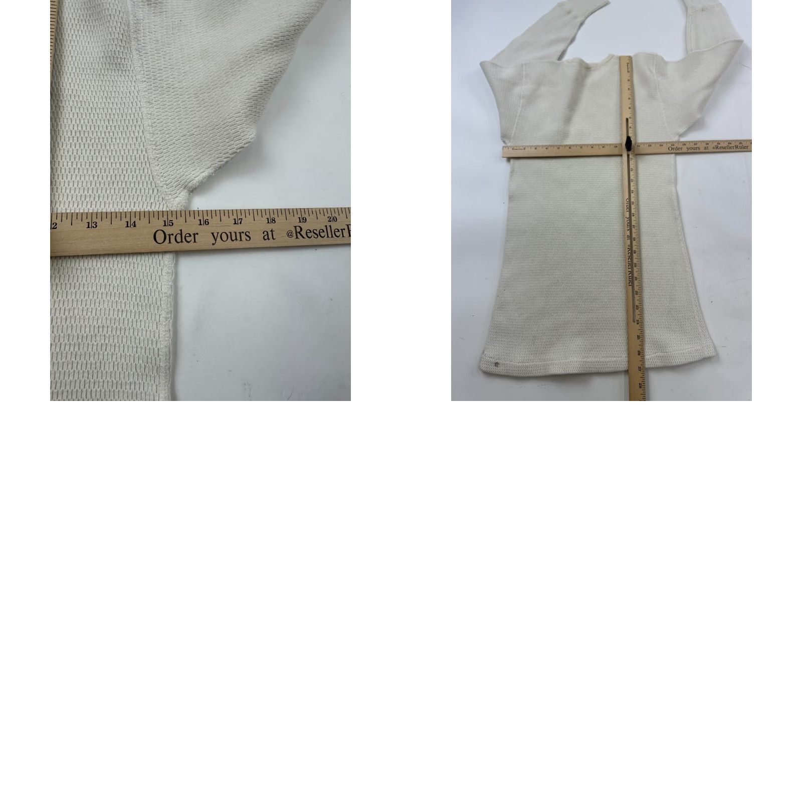 Vintage Lally Shirt Womens Large White Thermal Waffle Knit T-Shirt Raglan Long Sleeve Crew Neck Size L / US 10 / IT 46 - 8 Thumbnail