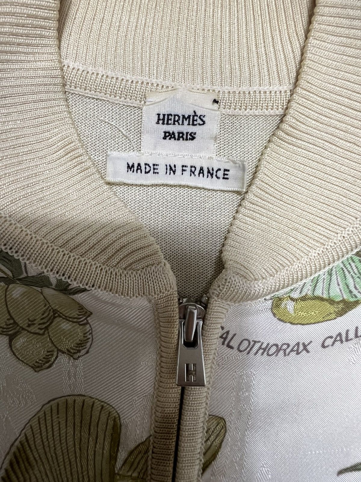 Hermes Hermes - Birds Print Silk Zipped Cardigan Bomber Jacket Size S / US 4 / IT 40 - 22 Thumbnail