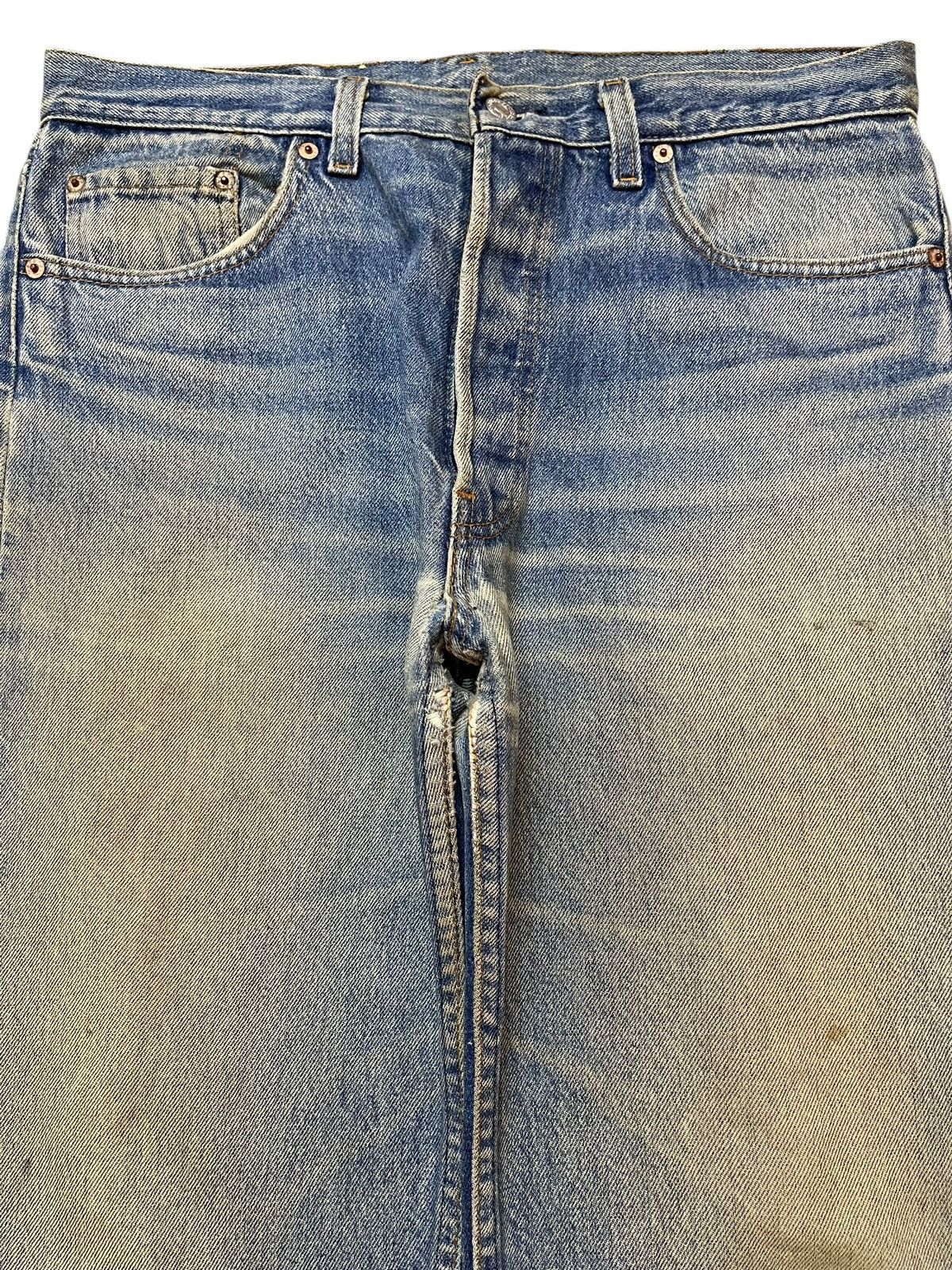 Levi's Vintage 80s Levis 501 Mud Wash Classic Style Loose Jeans Size US 34 / EU 50 - 3 Thumbnail