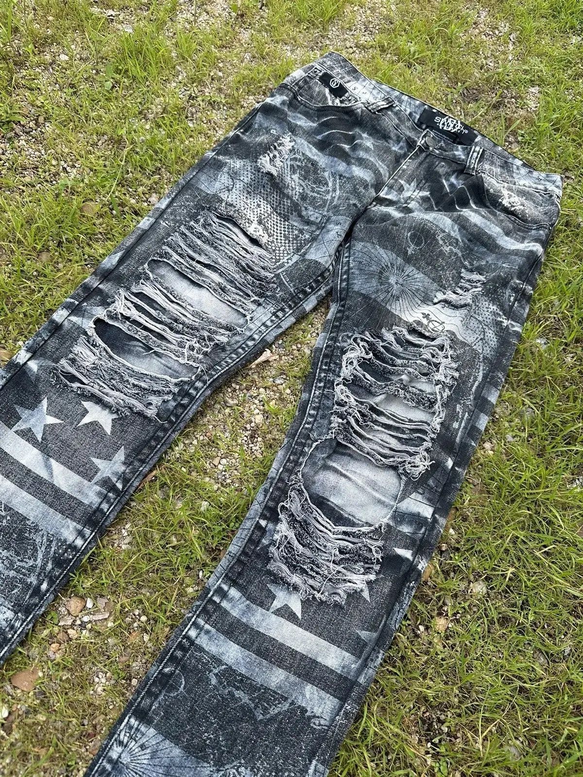 Tornado Mart STEALS🔥SWITCH REMARKABLE JEANS RIPPED FULL PRINT DENIM PANTS Size US 32 / EU 48 - 7 Thumbnail