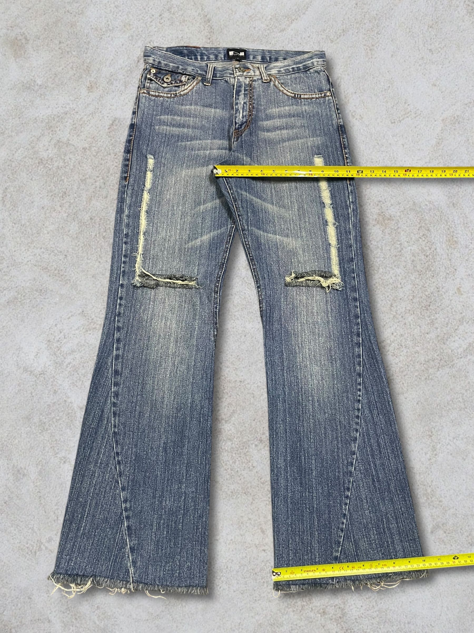 Fragment Design Vintage Nylaus Sick Frayed Blue Wash Twisted Bootcut Jeans Size US 32 / EU 48 - 15 Thumbnail