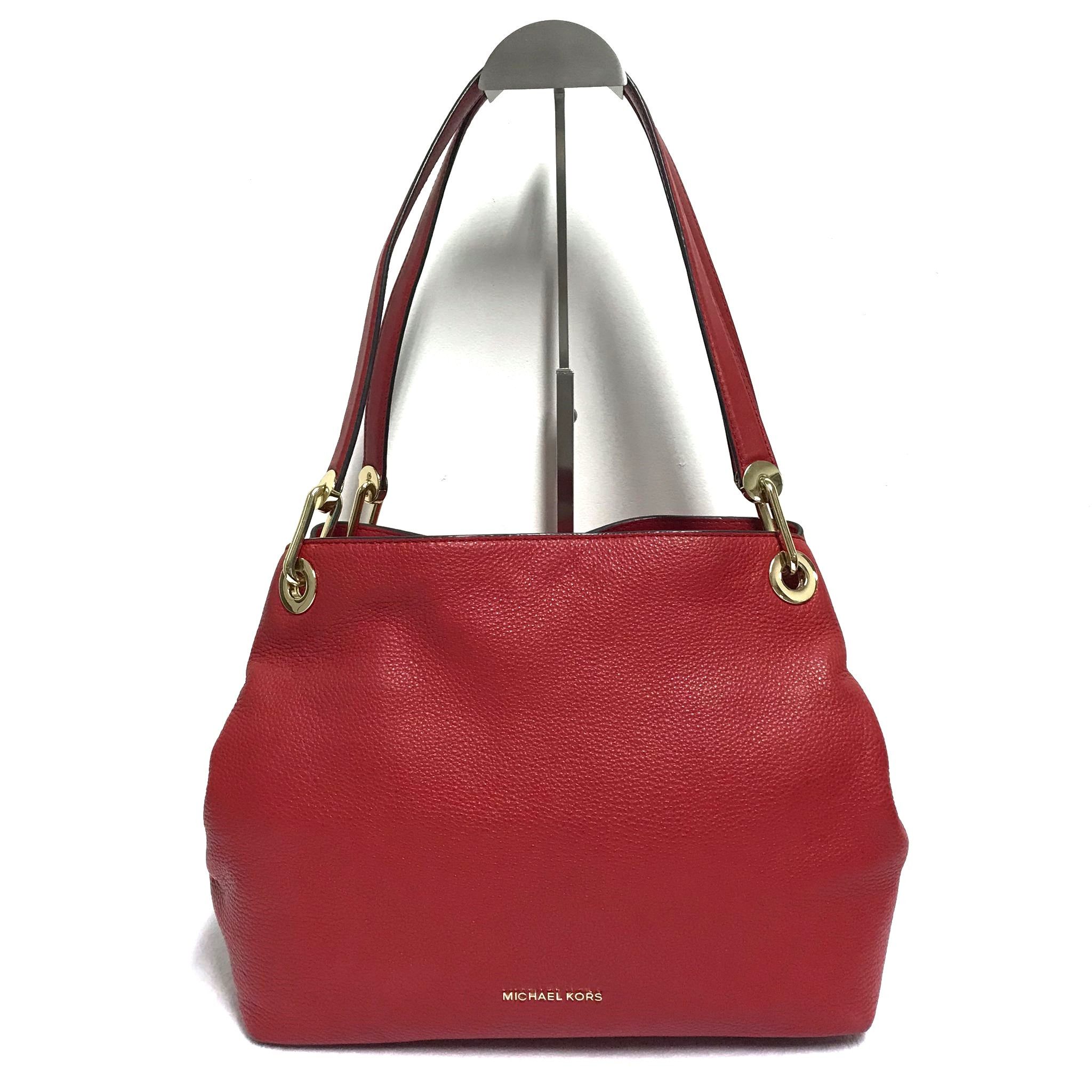Michael Kors Michael Kors Raven Large Leather Shoulder Bag in Terracota Size ONE SIZE - 1 Thumbnail