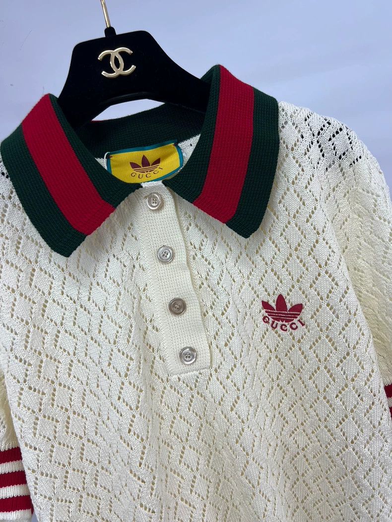 Gucci Gucci Co-branded white knitted short-sleeved Polo shirt Size L / US 10 / IT 46 - 3 Thumbnail