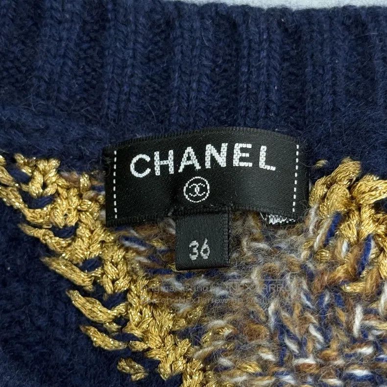 Chanel Chanel Castle series gold thread knitted pattern cashmere Size XS / US 0-2 / IT 36-38 - 5 Thumbnail