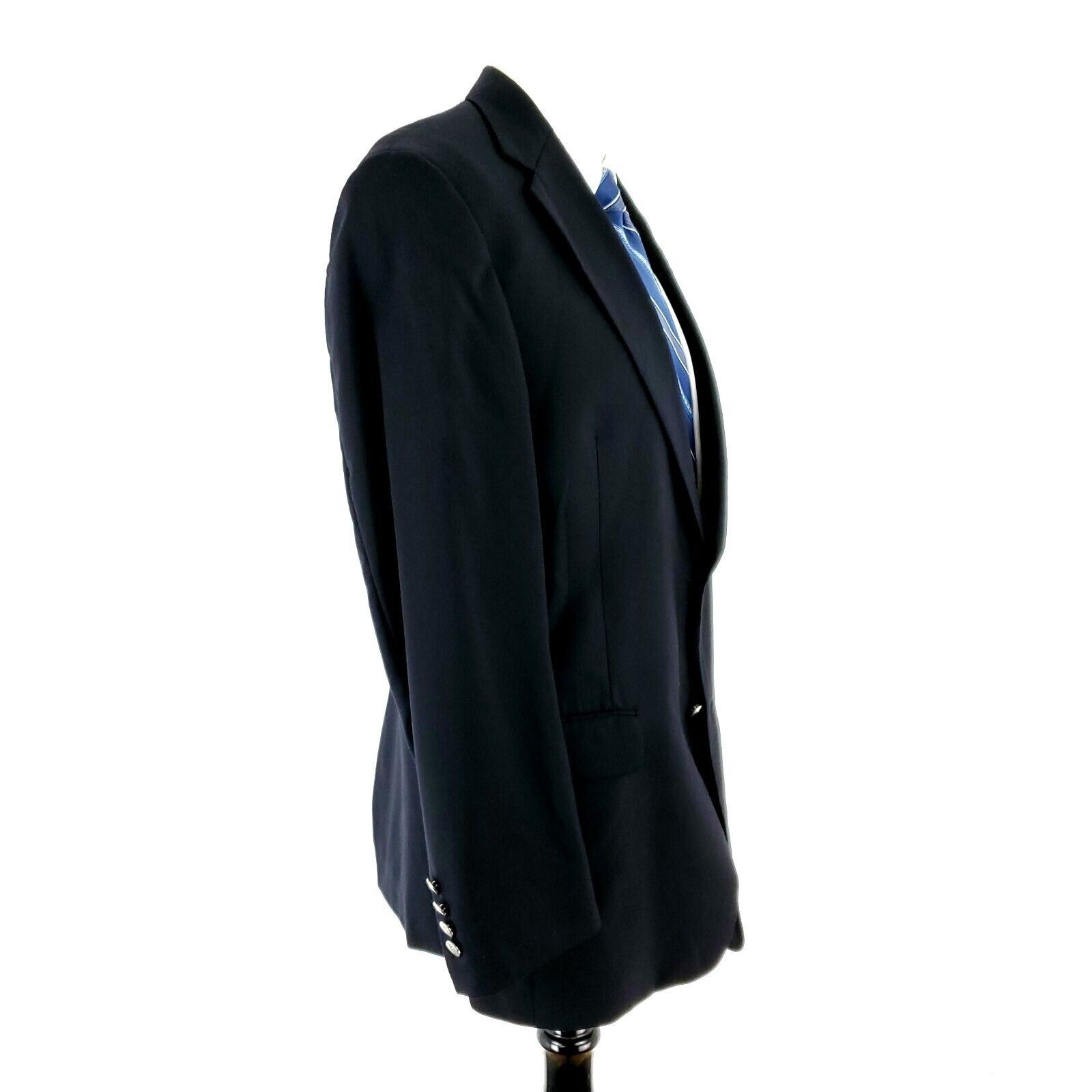 Hart Schaffner Marx Hart Schaffner Marx 1887 Wool 2 Silver Button Blazer 40R Bla Size 40R - 7 Thumbnail
