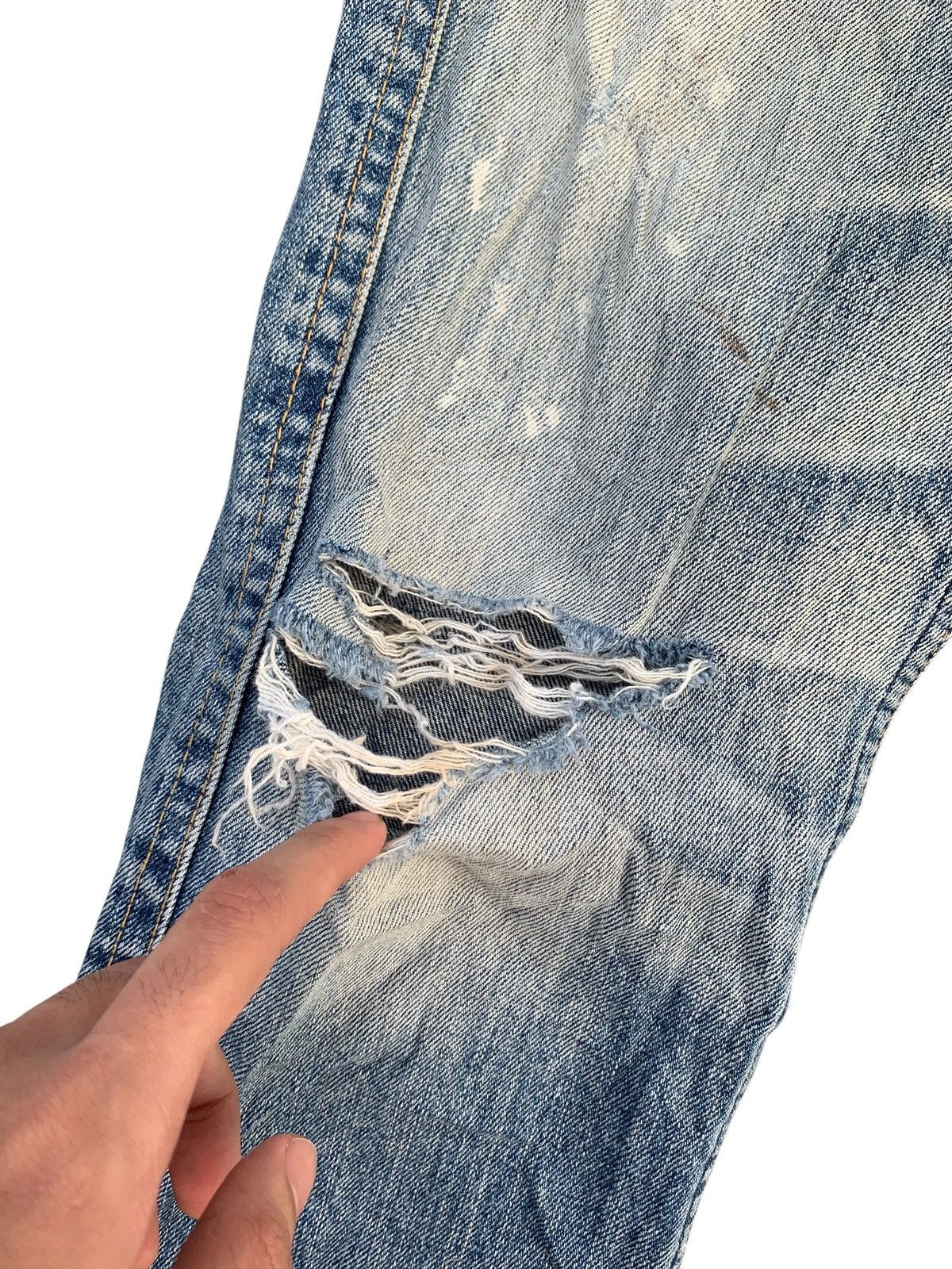 Kapital DOUBLE WAIST ANTGAUGE PUNK STYLE DISTRESSED DENIM Size US 29 - 19 Thumbnail