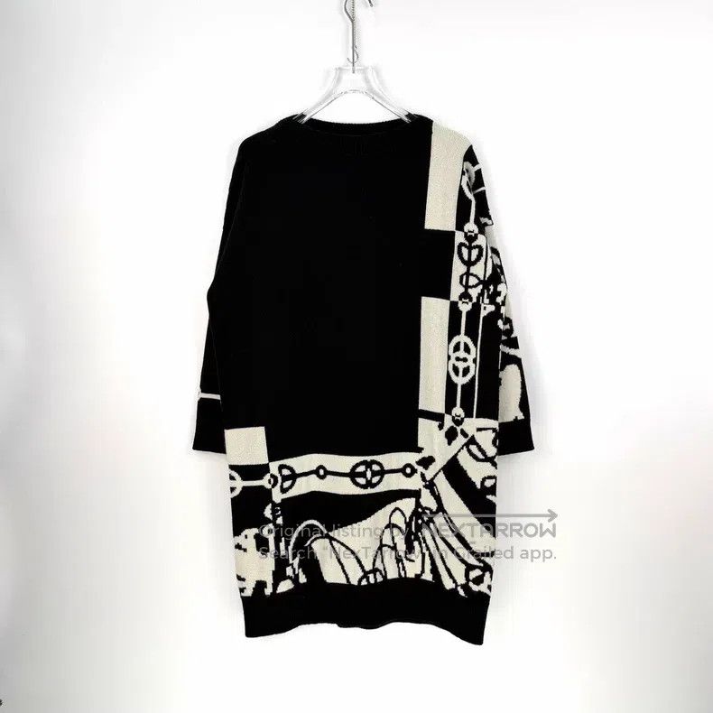Hermes Hermes Black Rope Pattern Wool Long Sweater Size XS / US 0-2 / IT 36-38 - 3 Thumbnail
