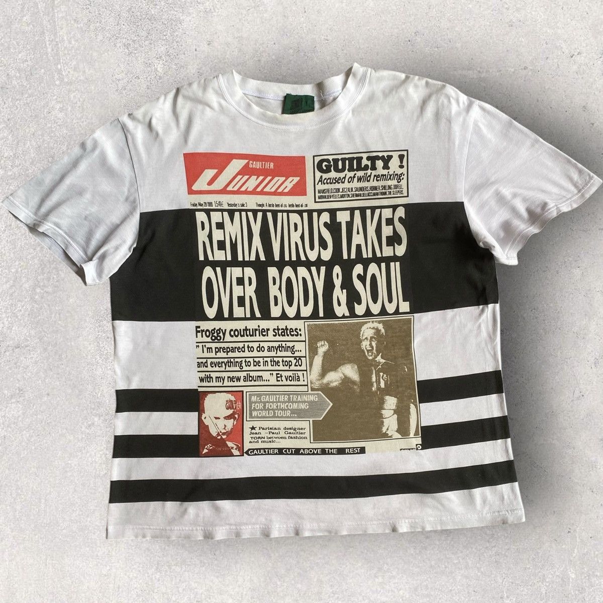 Jean Paul Gaultier JPG Newspaper Virus Boxy Fit T Shirt Size US M / EU 48-50 / 2 - 1 Thumbnail