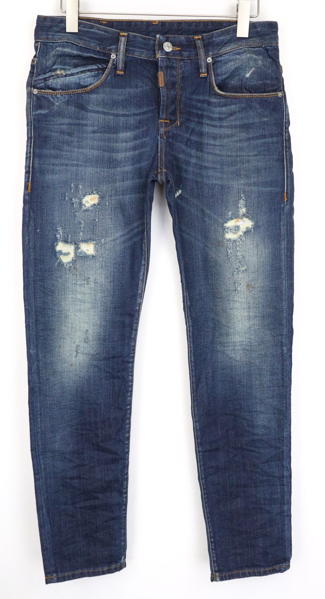 Takeshy Kurosawa W32 Slim Blue Cotton Distressed Jeans 76210 Size US 32 / EU 48 - 1 Thumbnail