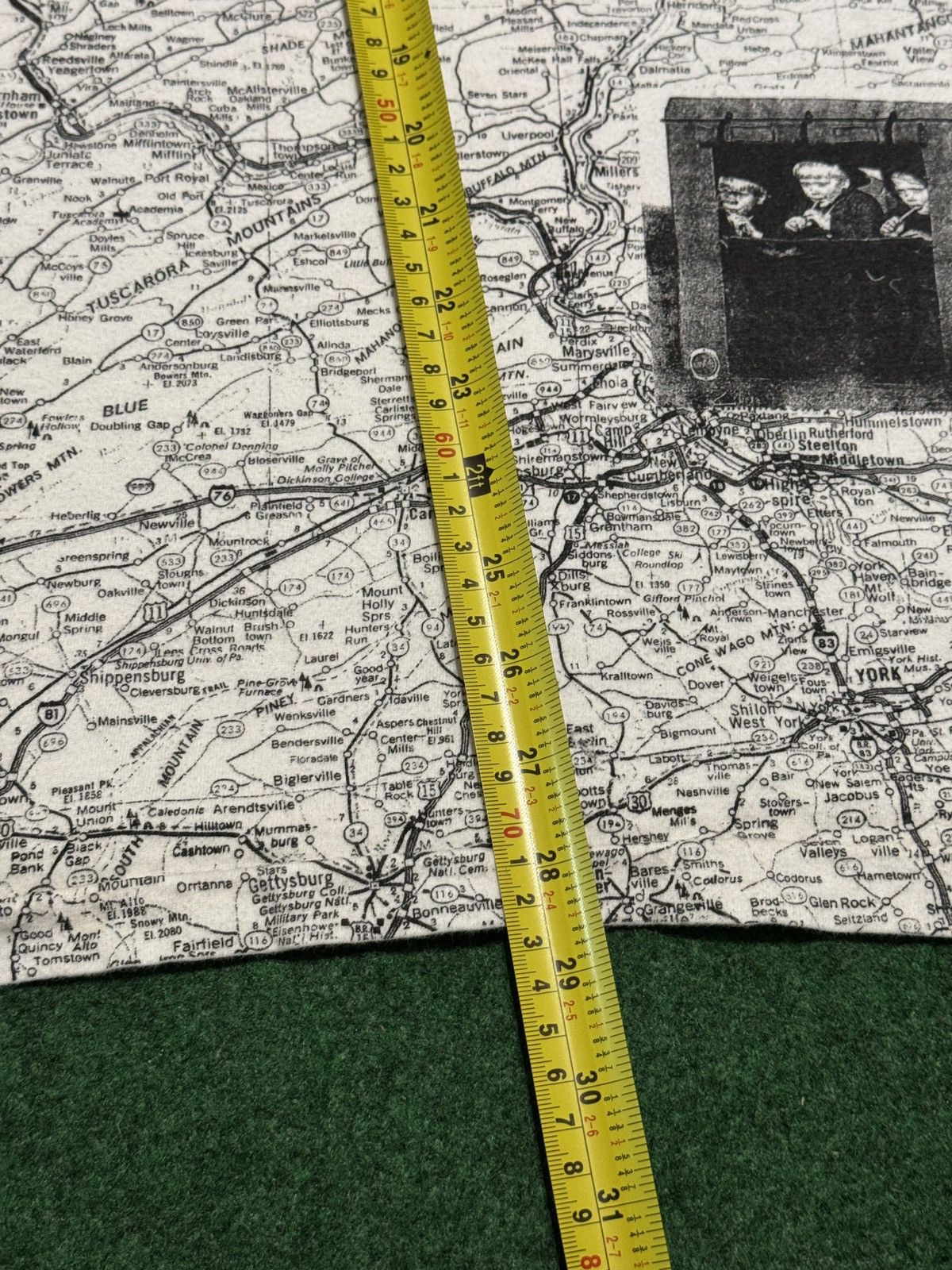 Vintage Pennslyvania Keystone State AOP Map XL/XXL 25x28 T Shirt Size US XL / EU 56 / 4 - 9 Thumbnail
