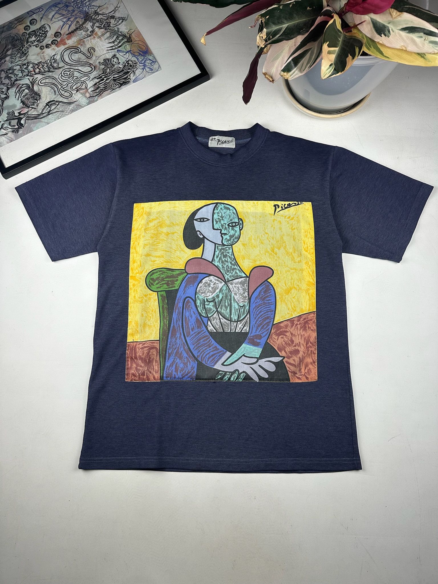 Vintage Vintage Picasso Art T shirt 90s Size US L / EU 52-54 / 3 - 1 Thumbnail