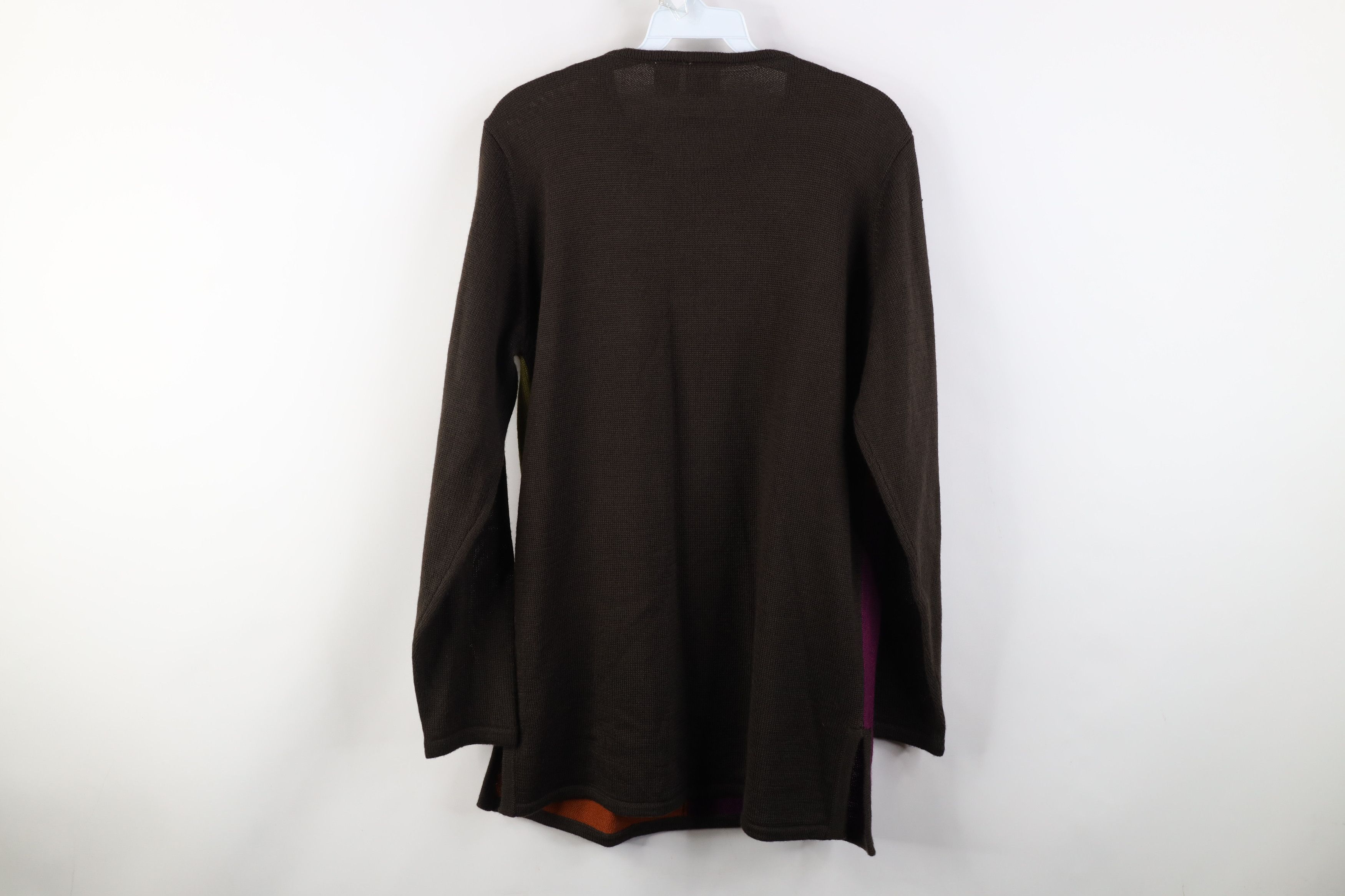 Vintage Vintage 90s Streetwear Knit Collar Block Tunic Sweater Size L / US 10 / IT 46 - 8 Thumbnail