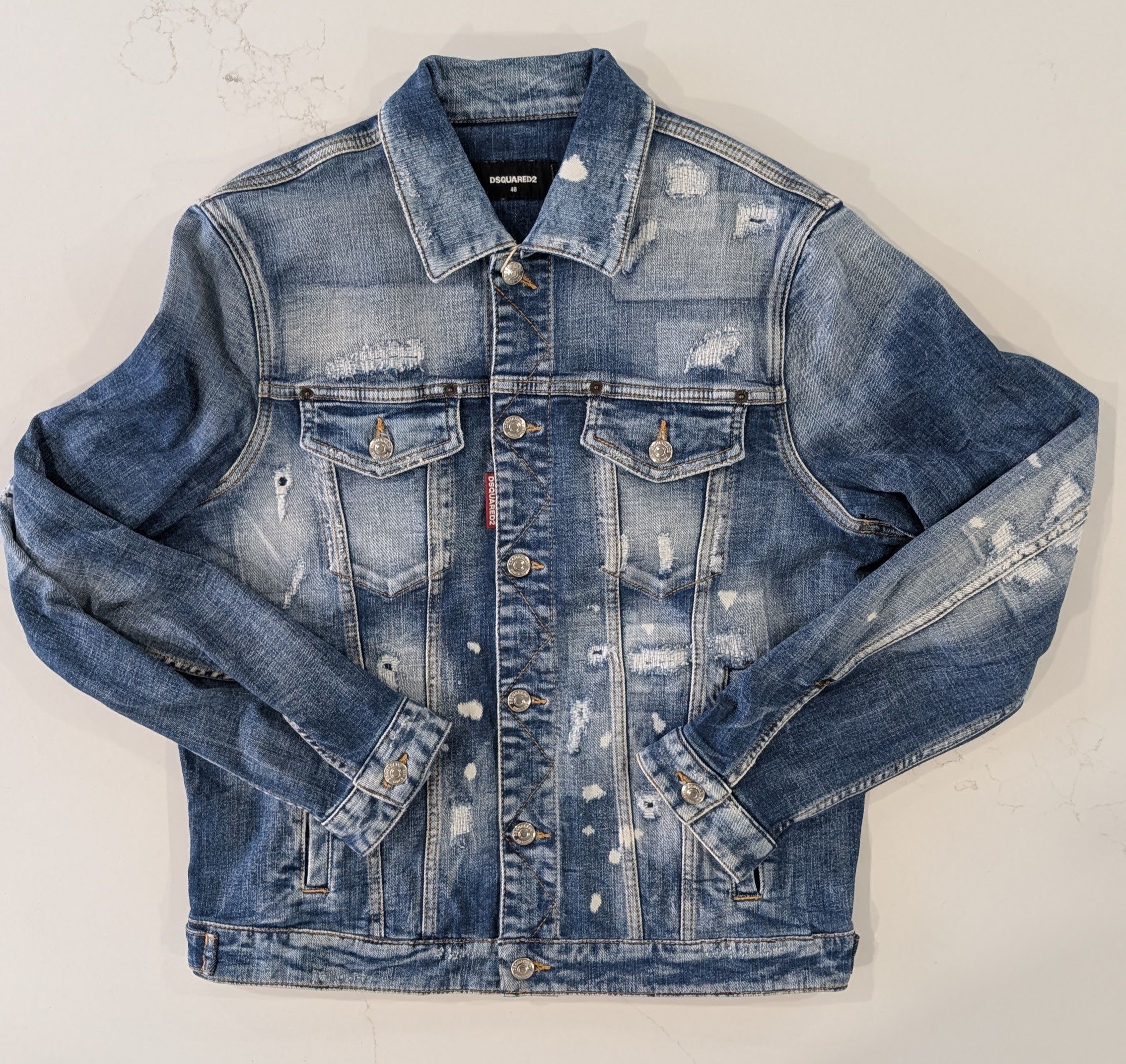 Dsquared2 DSQUARED2 Dan Jean Jacket Distressed Blue IT 48 Size US M / EU 48-50 / 2 - 1 Thumbnail
