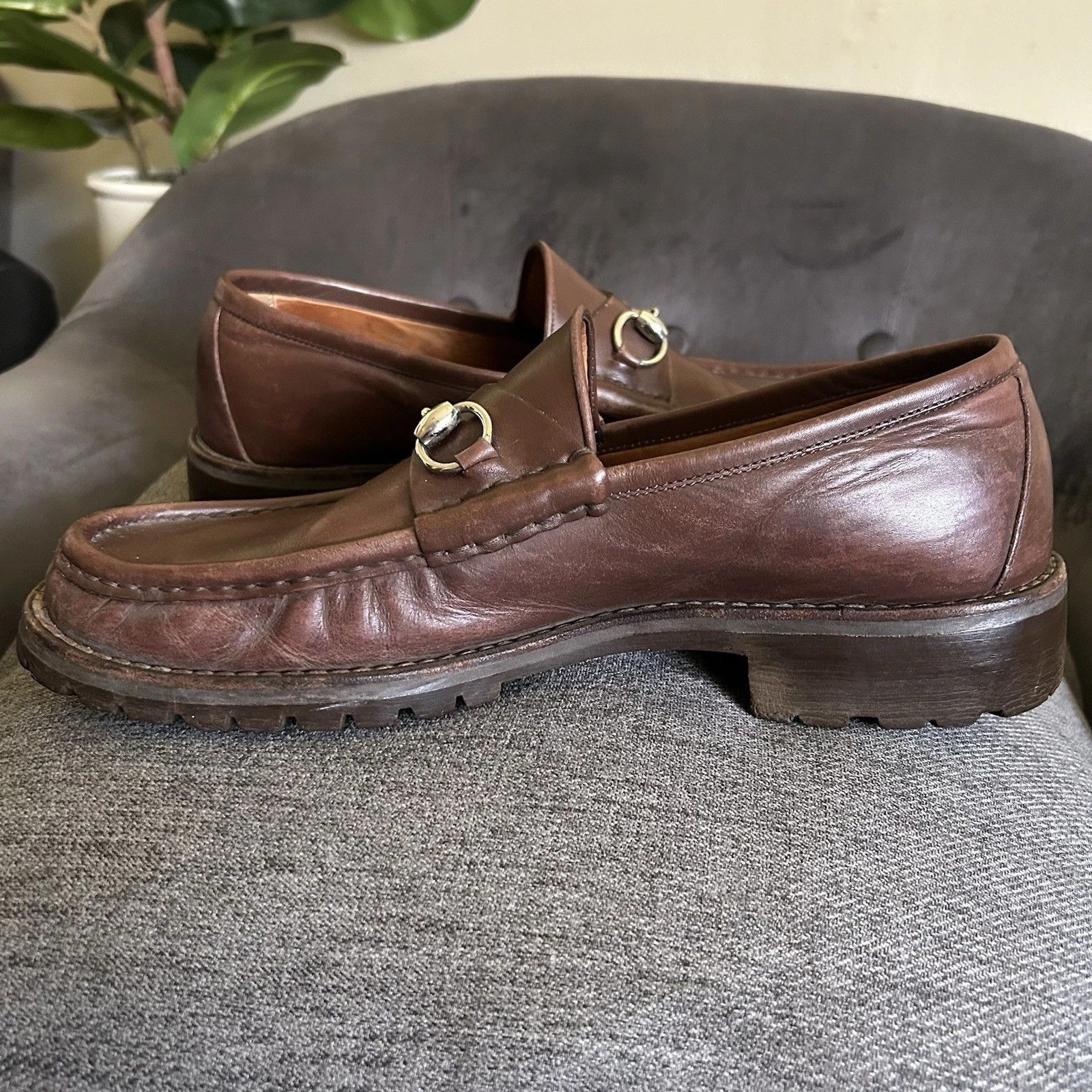 Gucci Gucci Horsebit Loafers Brown Leather 10 D Size US 10 / EU 43 - 7 Thumbnail