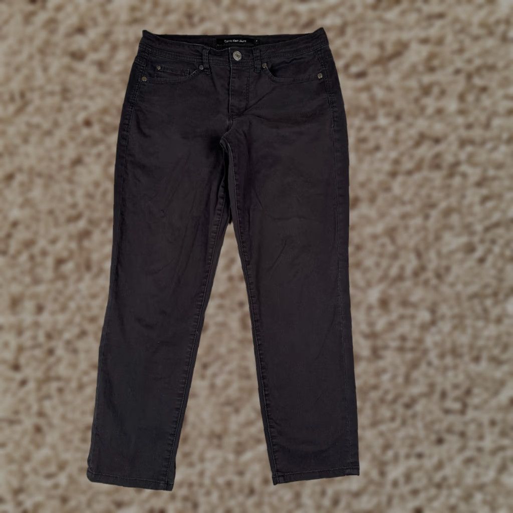 Calvin Klein VINTAGE Calvin Klein Women Skinny Jeans 6 Black Denim Mid Rise Stretch Cotton 29x26 Size 28" / US 6 / IT 42 - 1 Thumbnail