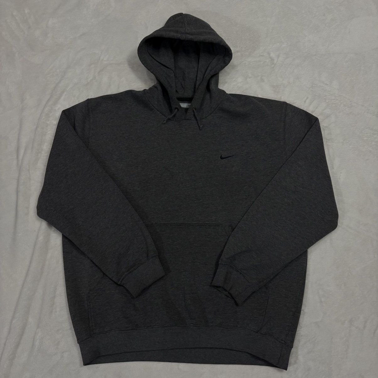 Nike Vintage Nike Hoodie Sweatshirt Charcoal Faded Y2K Swoosh (M) Size US M / EU 48-50 / 2 - 1 Thumbnail