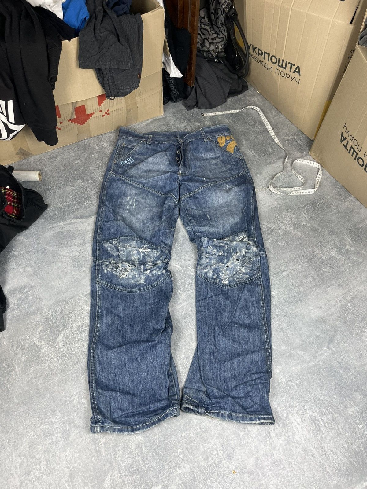 G-Star Vintage baggy big logo G Star Raw Elwood carter embro jeans Size US 32 / EU 48 - 3 Thumbnail