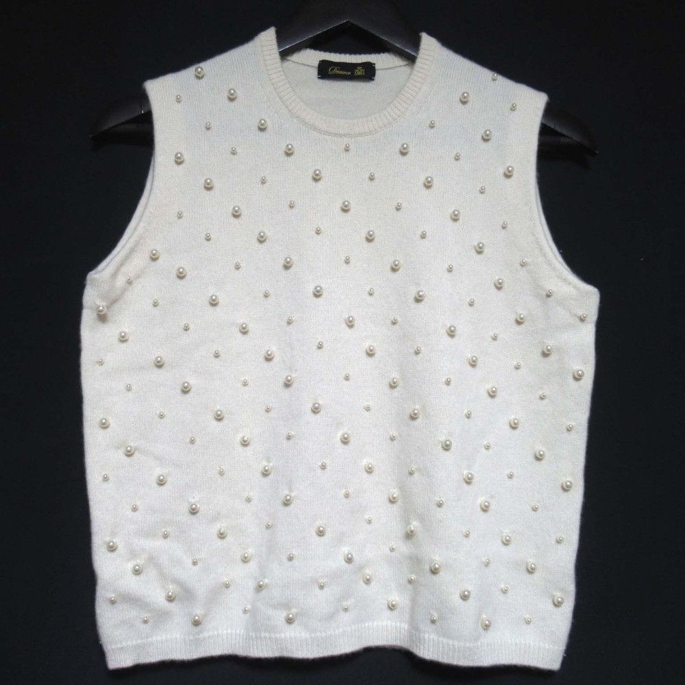Other Other Drawer CA9G PEARL NSLV PO Cashmere Sleeveless Knit Others Tops 6518-199-0349 DUTY FREE for USA Size ONE SIZE - 1 Thumbnail