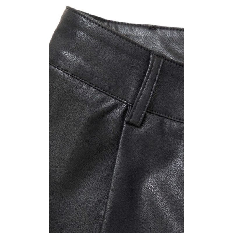 Other Large Black Faux Leather Straight Leg Casual Formal Pants Size 29" - 7 Thumbnail