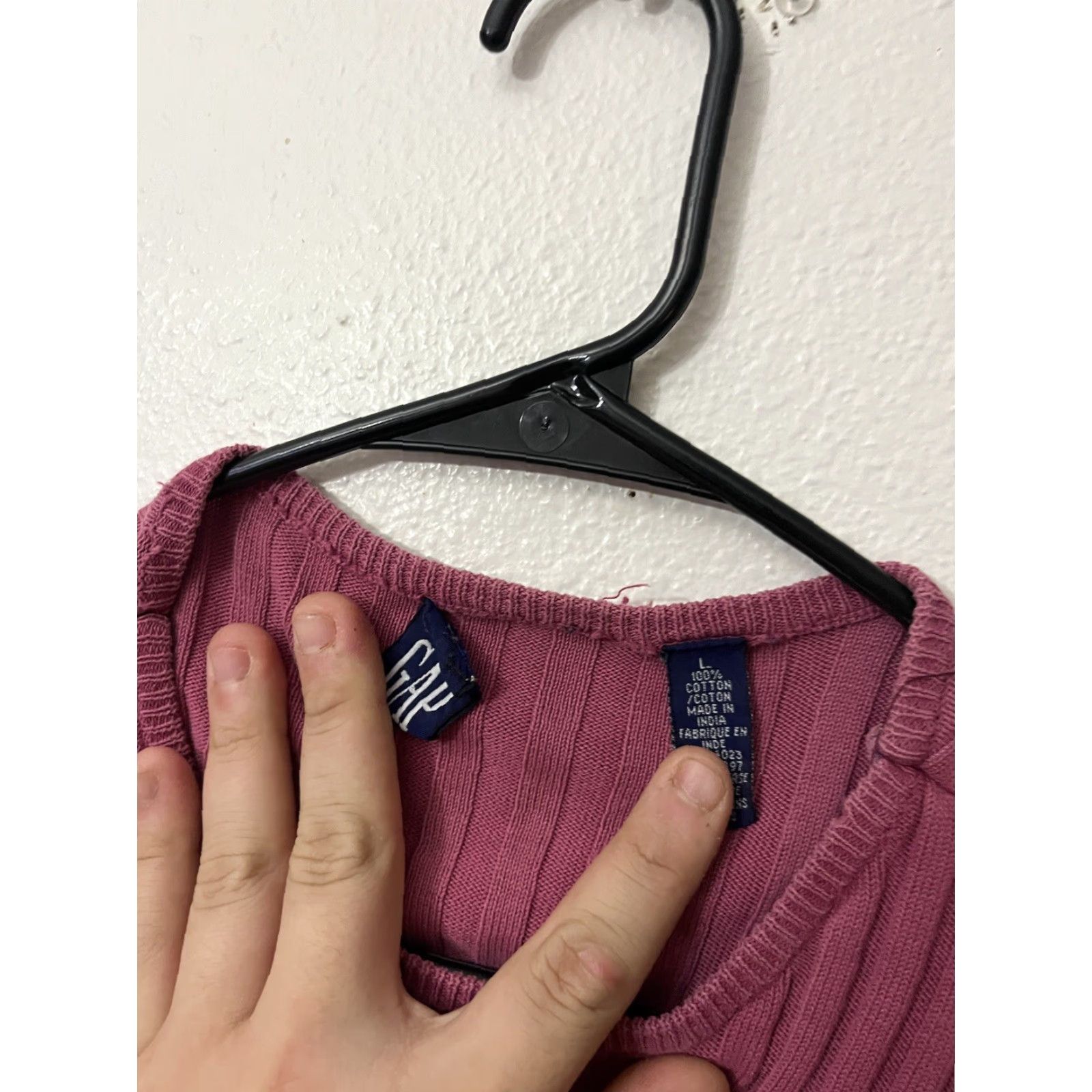 Gap VINTAGE Gap Pullover Sweater Vest - Women - Size Large - 100% Cotton - Pink - Sleeveless Ribbed Knit - 1990s/90s Theme Size L / US 10 / IT 46 - 3 Thumbnail