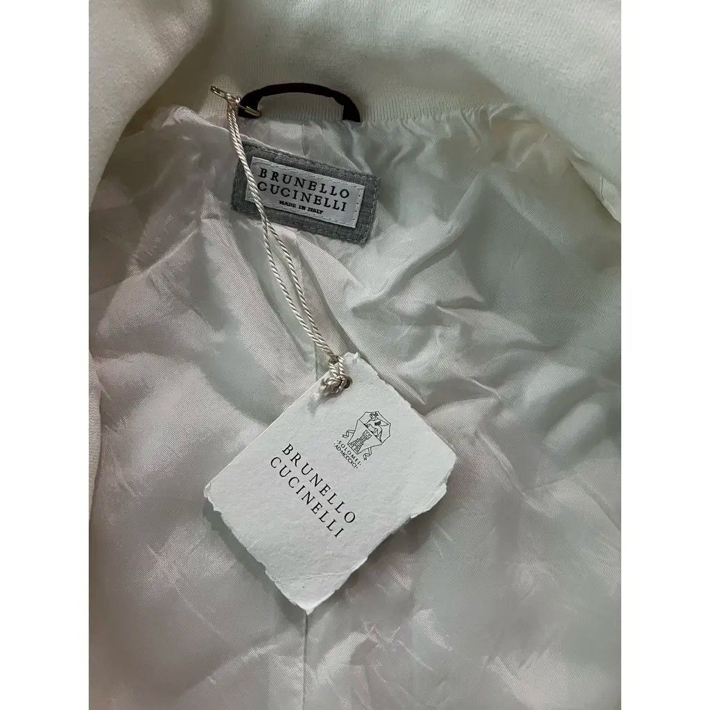 Brunello Cucinelli Brunello Cucinelli Ivory Bomber Jacket Linen Blend IT50 Size US M / EU 48-50 / 2 - 5 Thumbnail