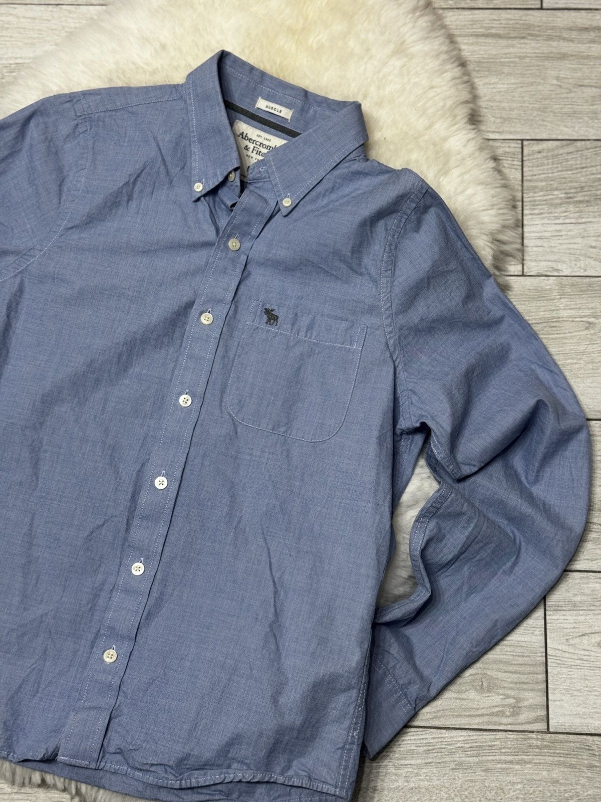Abercrombie & Fitch Abercrombie blue cotton shirt M – classic fit Size US M / EU 48-50 / 2 - 1 Thumbnail