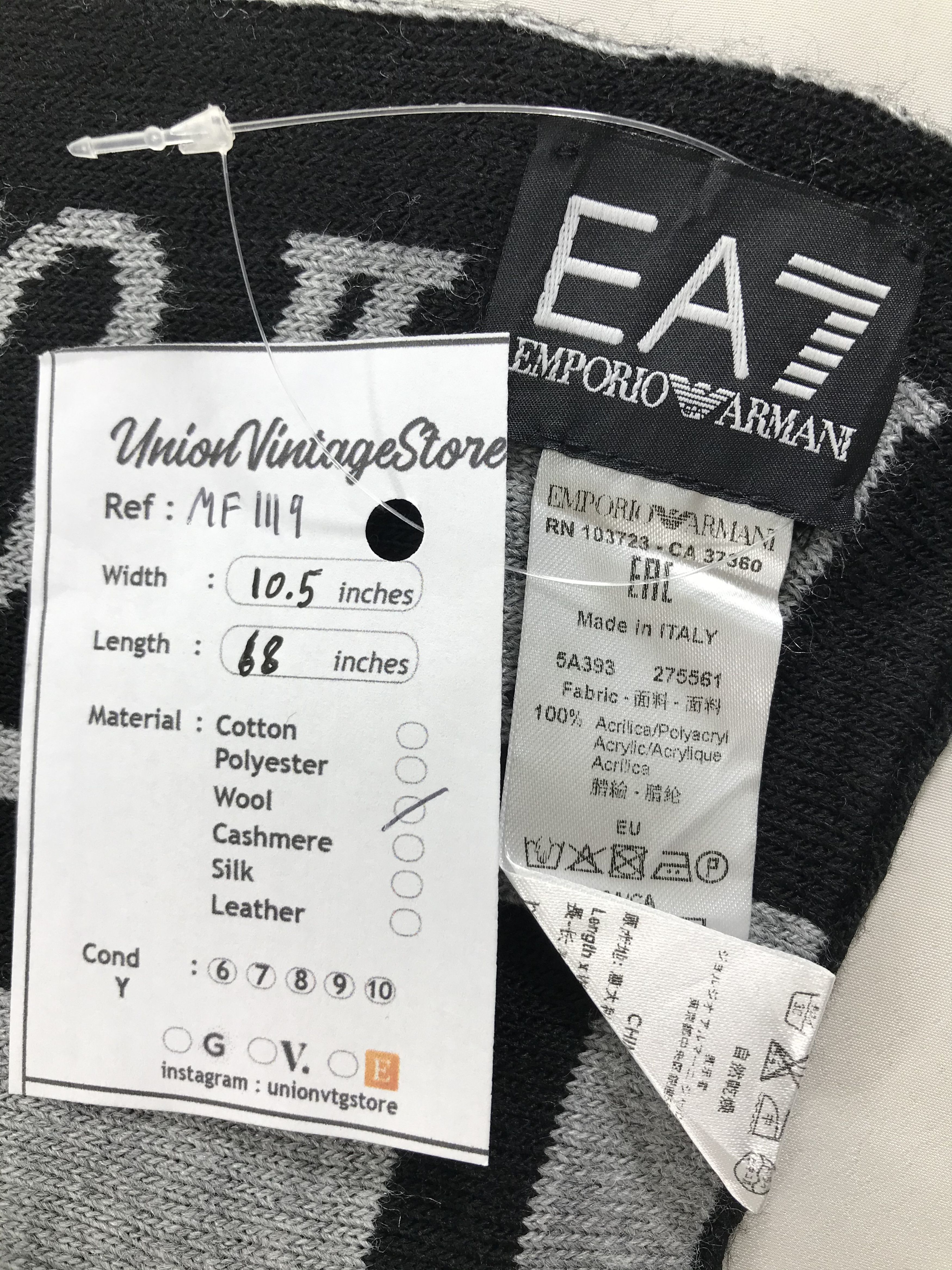Emporio Armani Vintage Emporio Armani Scarf/Muffler/Neckwear MF1119 Size ONE SIZE - 4 Thumbnail