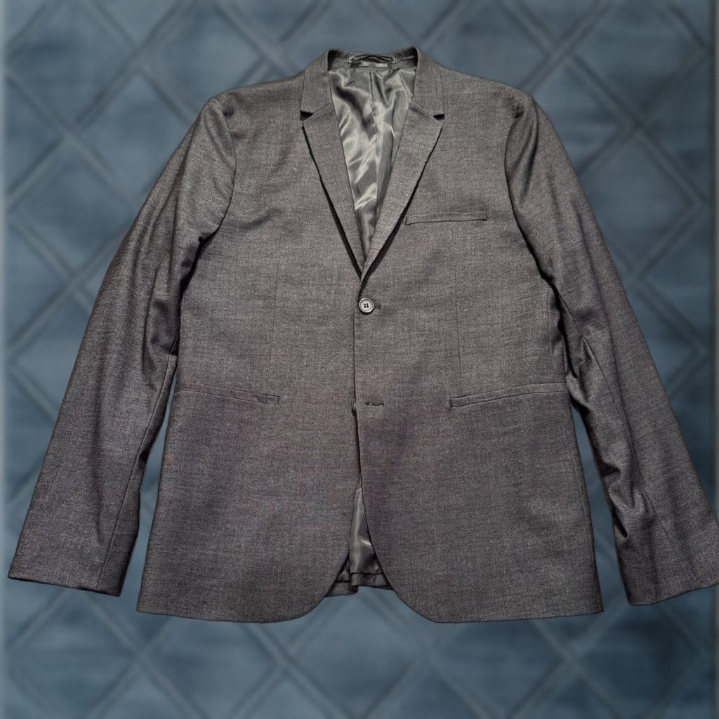 H&M H&M Sport Coat Mens 42 R Gray Heathered 2 Button Performance Blazer Jacket Adult Sport Coat Mens 42 Gray Size 42R - 1 Thumbnail